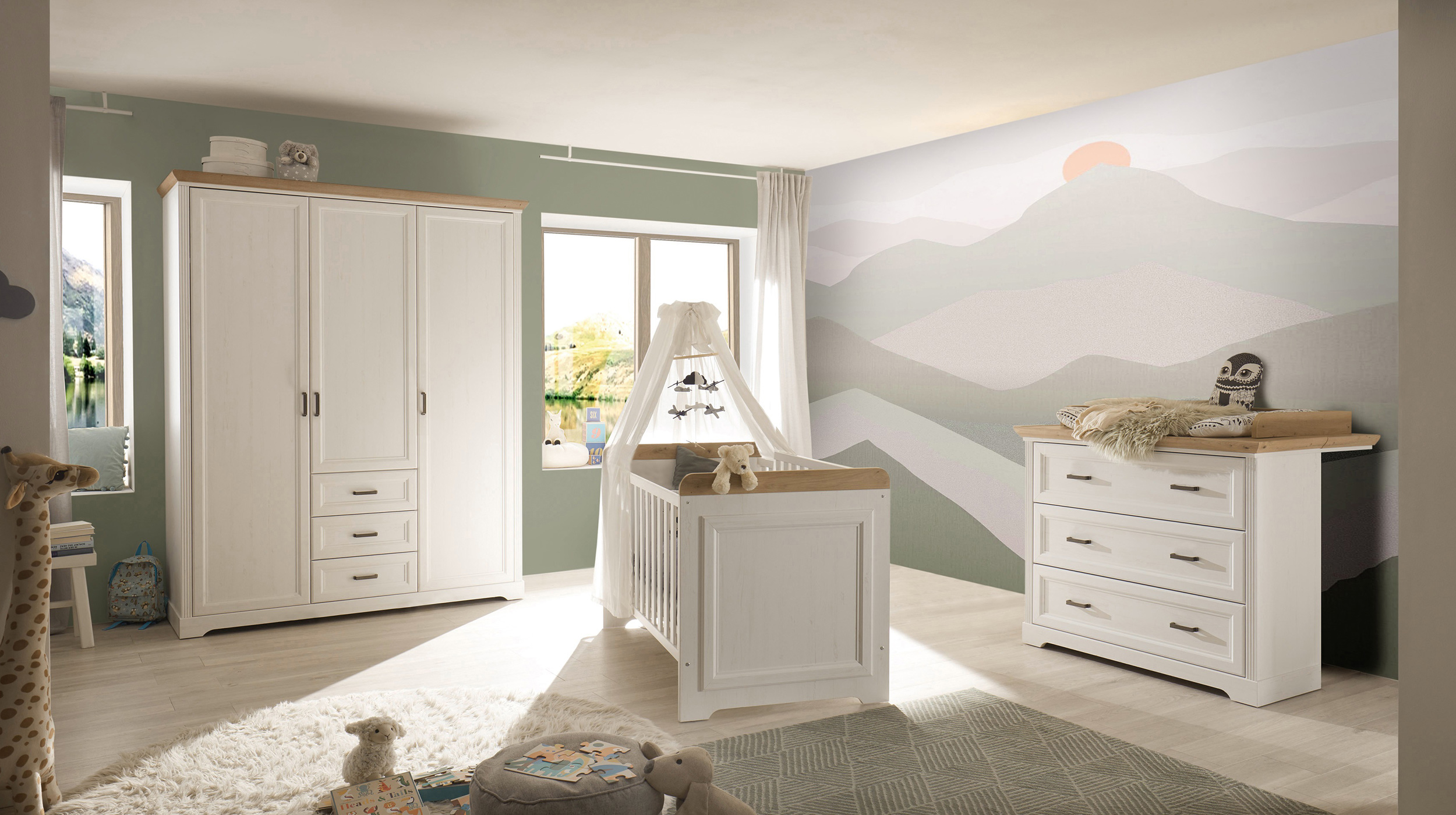 Kleiderschrank weiß Anderson Pine 164 cm 3-türig - JASMIN 