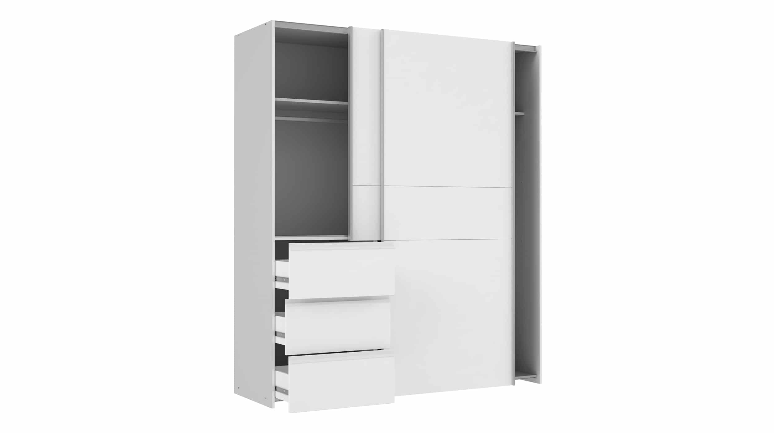 Schwebetürenschrank weiß 170 cm - WINN