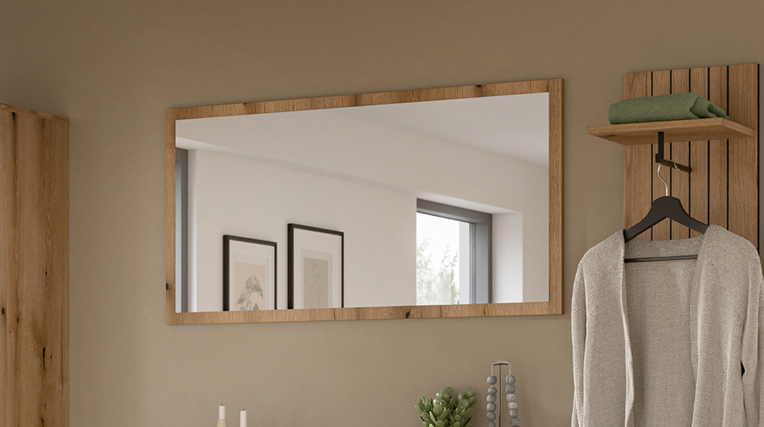 Wandspiegel mit Rahmen Evoke Eiche 106 x 55 cm - STATION