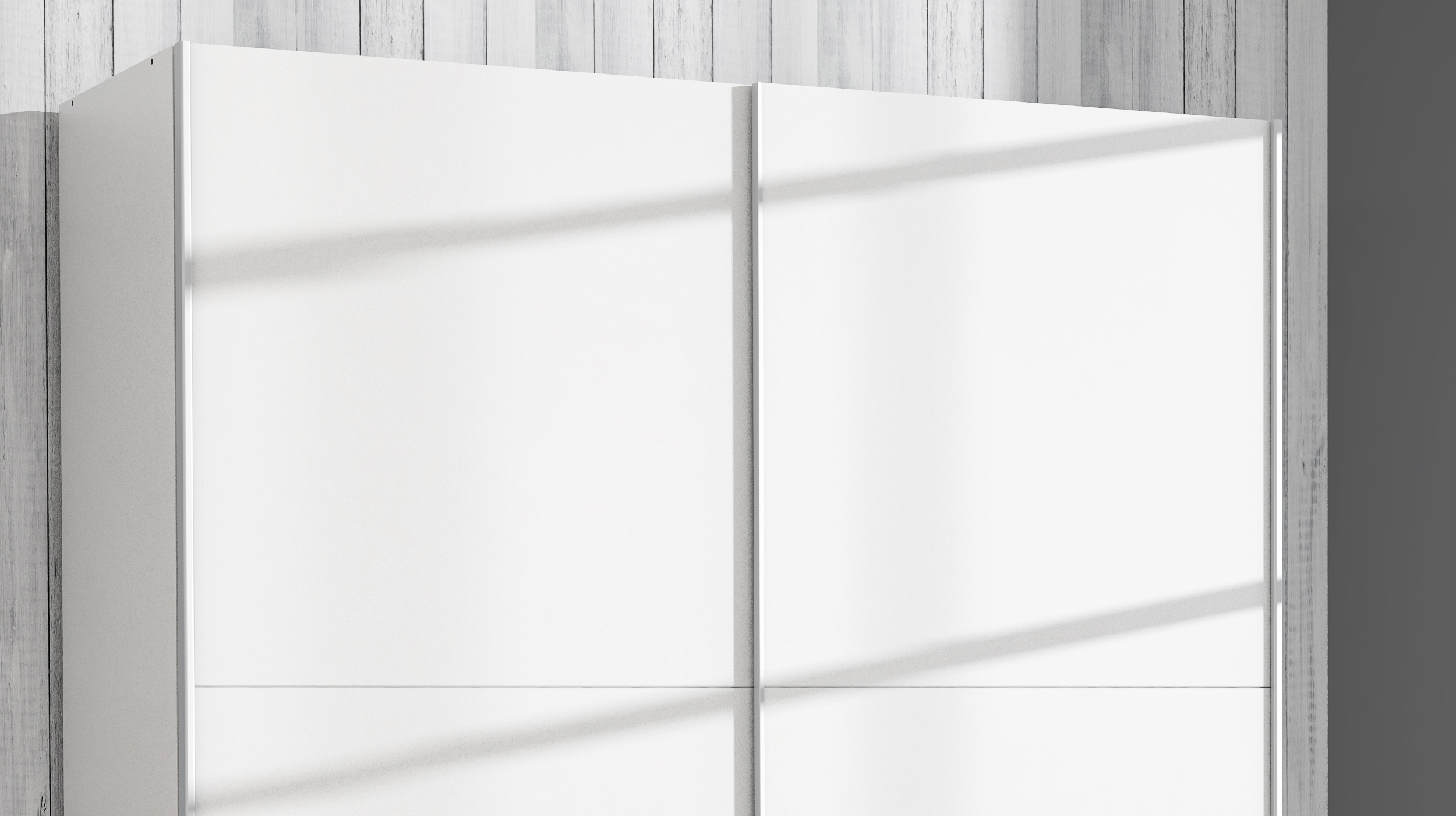 Schwebetürenschrank weiß Kleiderschrank 170 cm - WINN