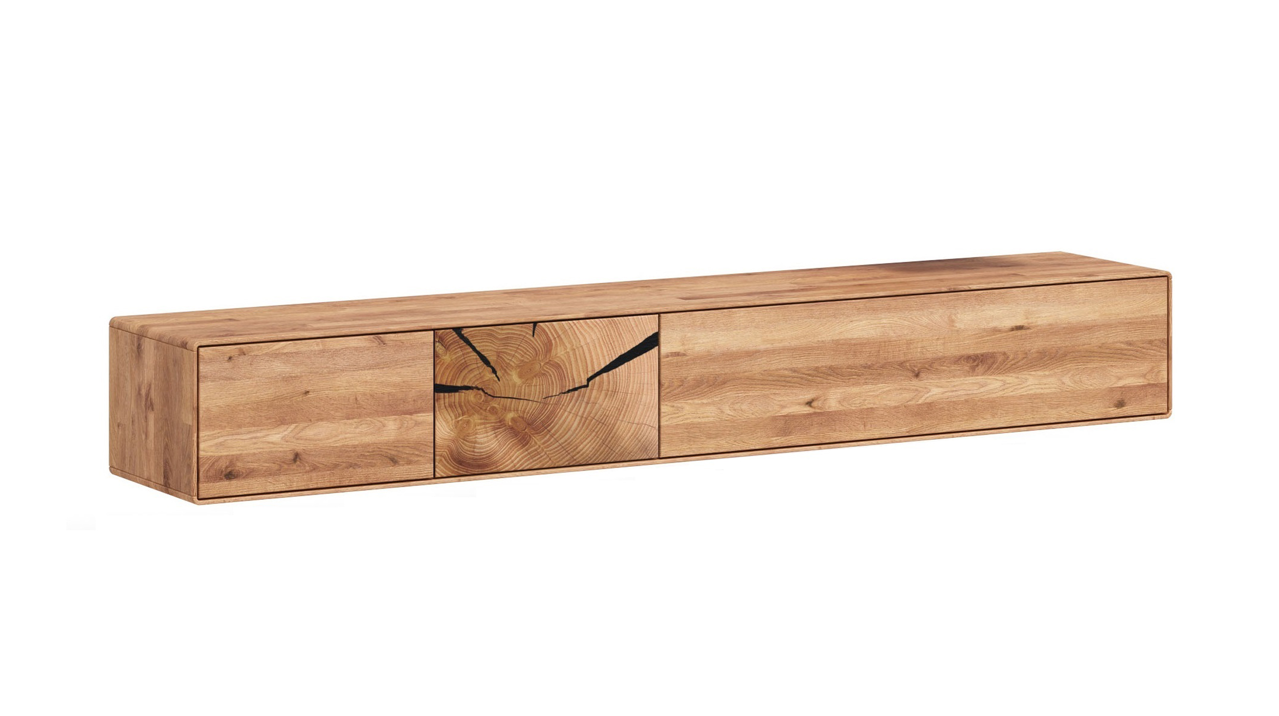 TV - Lowboard Wildeiche massiv geölt 220 cm TV-Board - TORVEN