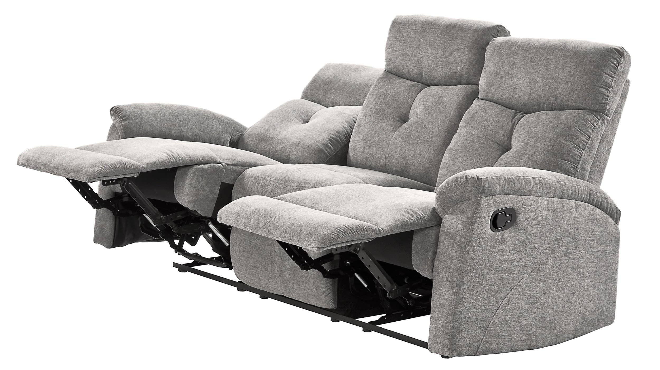 Einzelsofa 3-Sitzer grau 180 cm - Relaxfunktion - FICO