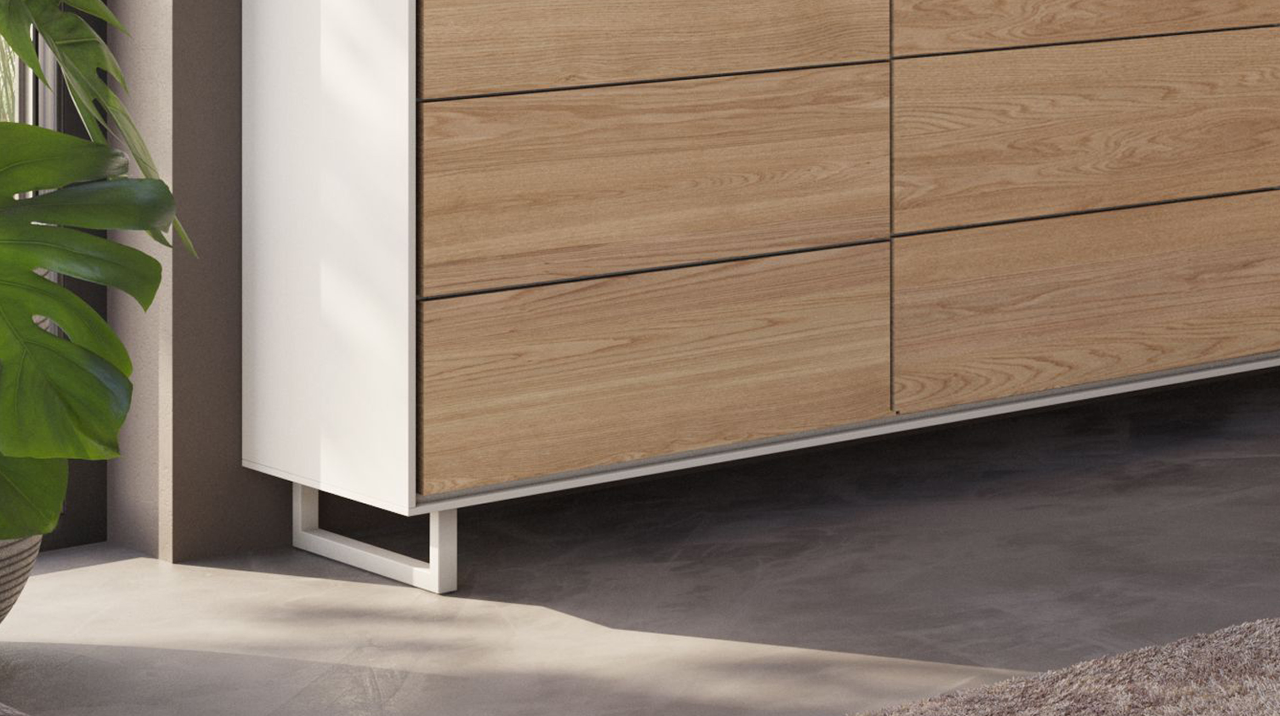 Sideboard mit 3 Schubladen Eiche teilmassiv geölt 163 cm - KAI 