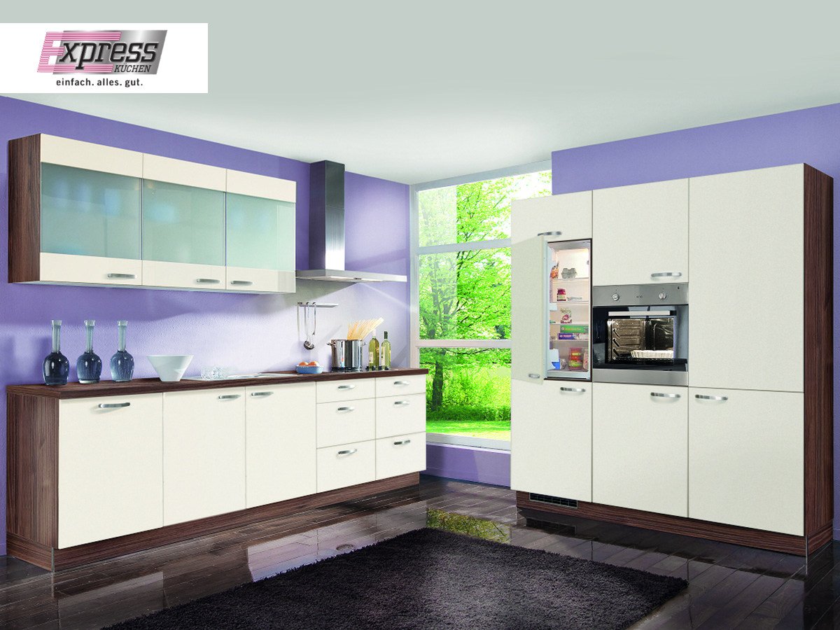 Eckküche 270 + 180 cm - inkl. Elektrogeräte - Küchenfronten Lach Hochglanz - STAR