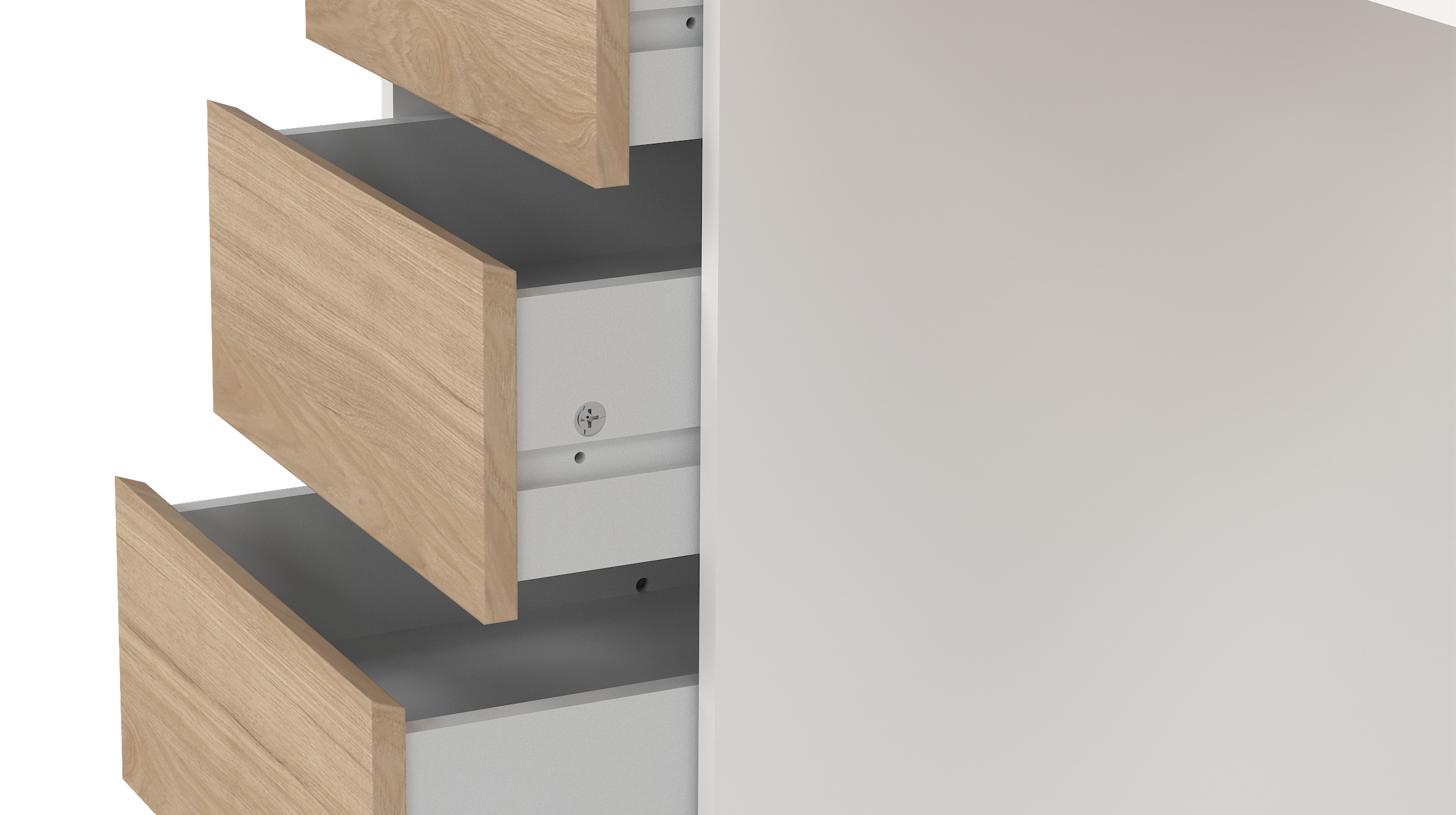 Computerschreibtisch weiß Eiche 126 x 55 cm - FUNCTION