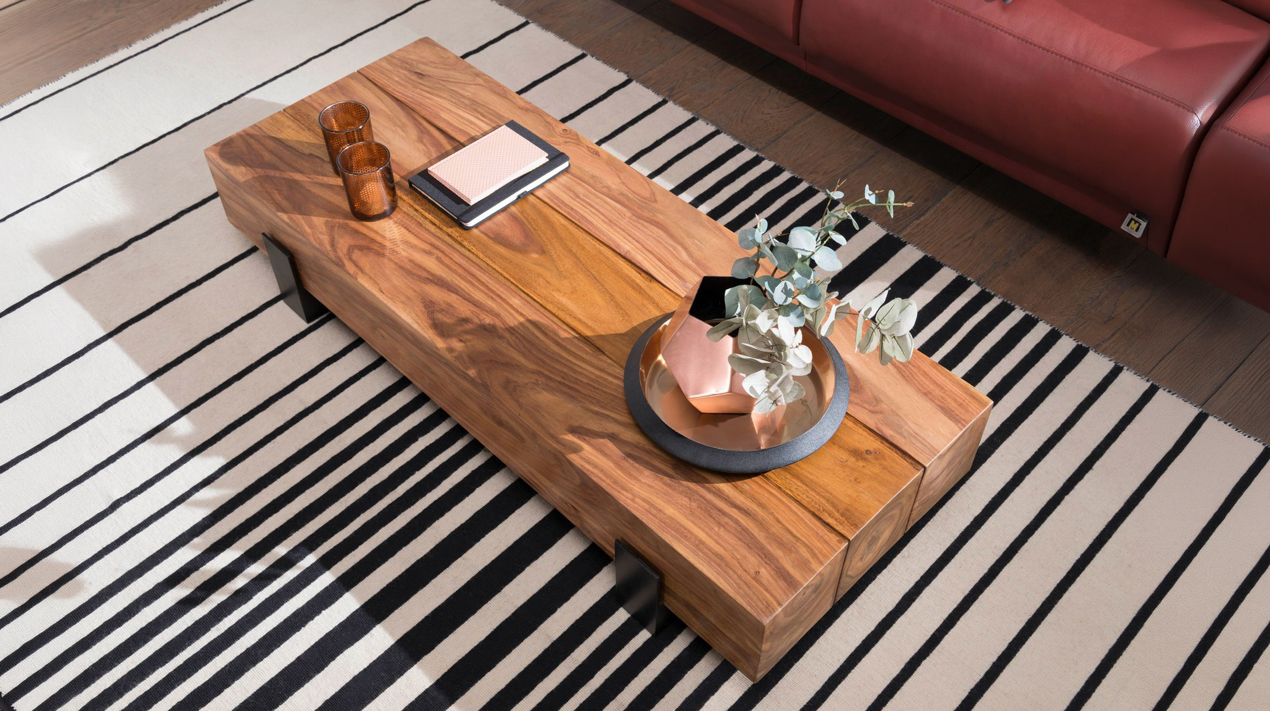 Couchtisch Sheesham massiv 115 x 44 cm - BÖRGE