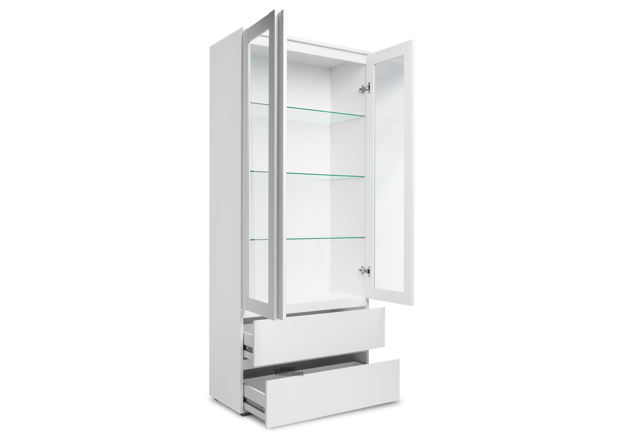 Vitrine mit 2 Glastüren weiß Breite 80 cm - IMAGE