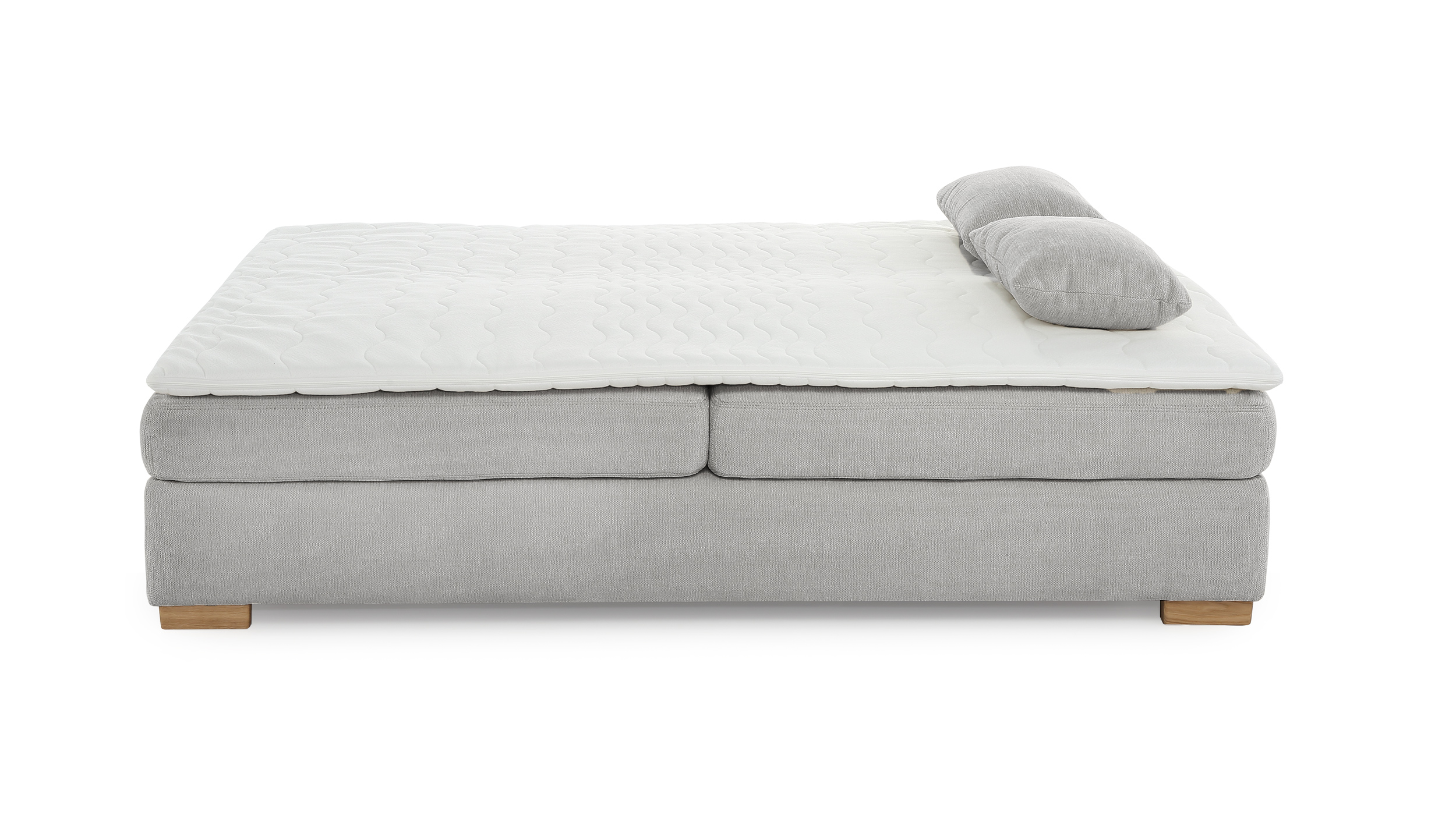 Schlafsofa grau Bettkasten Dauerschläfer Federkern 201 cm - JELKO 