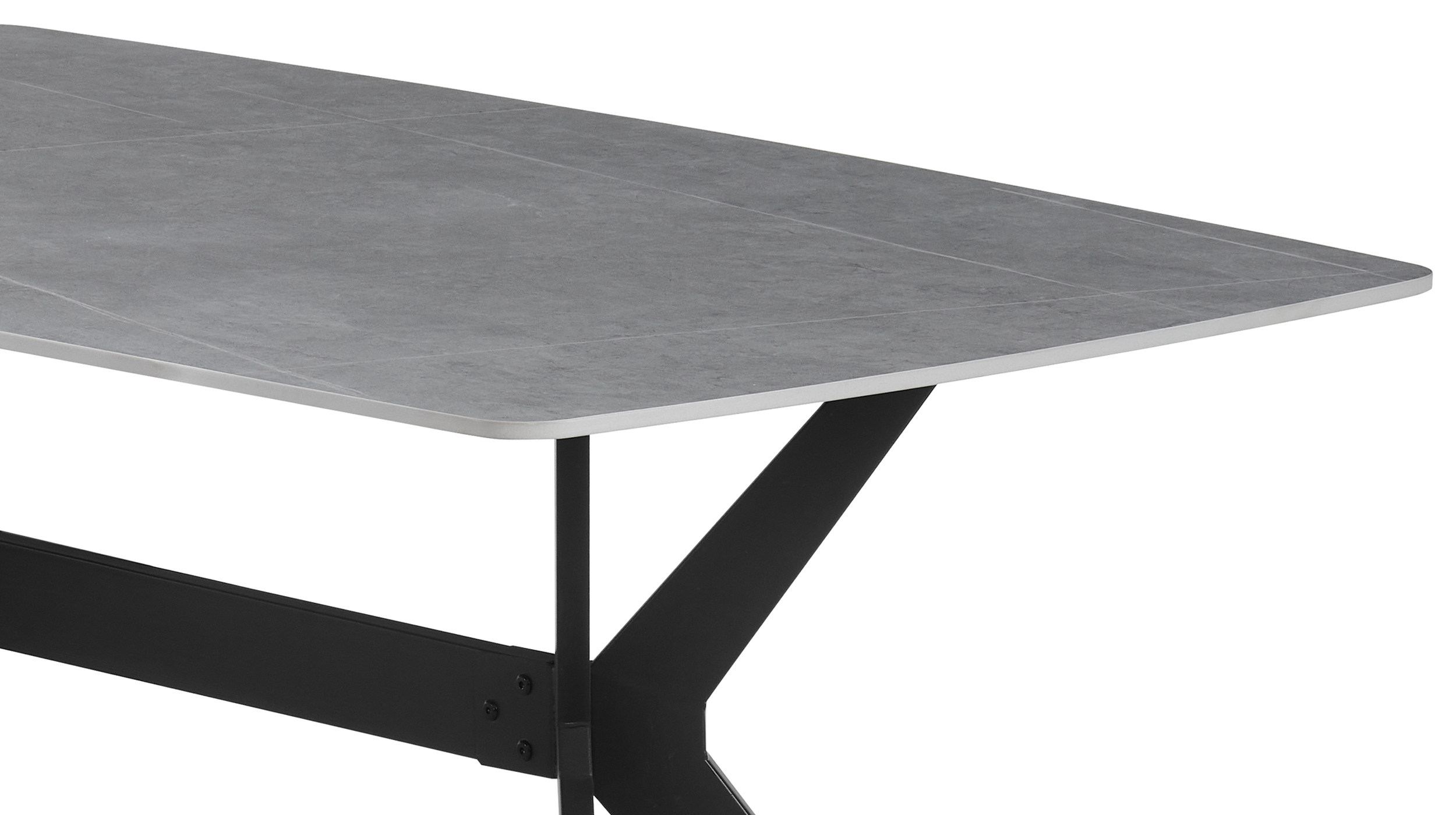 Esstisch 140 x 80 cm Marmoroptik grau - ZINASCO