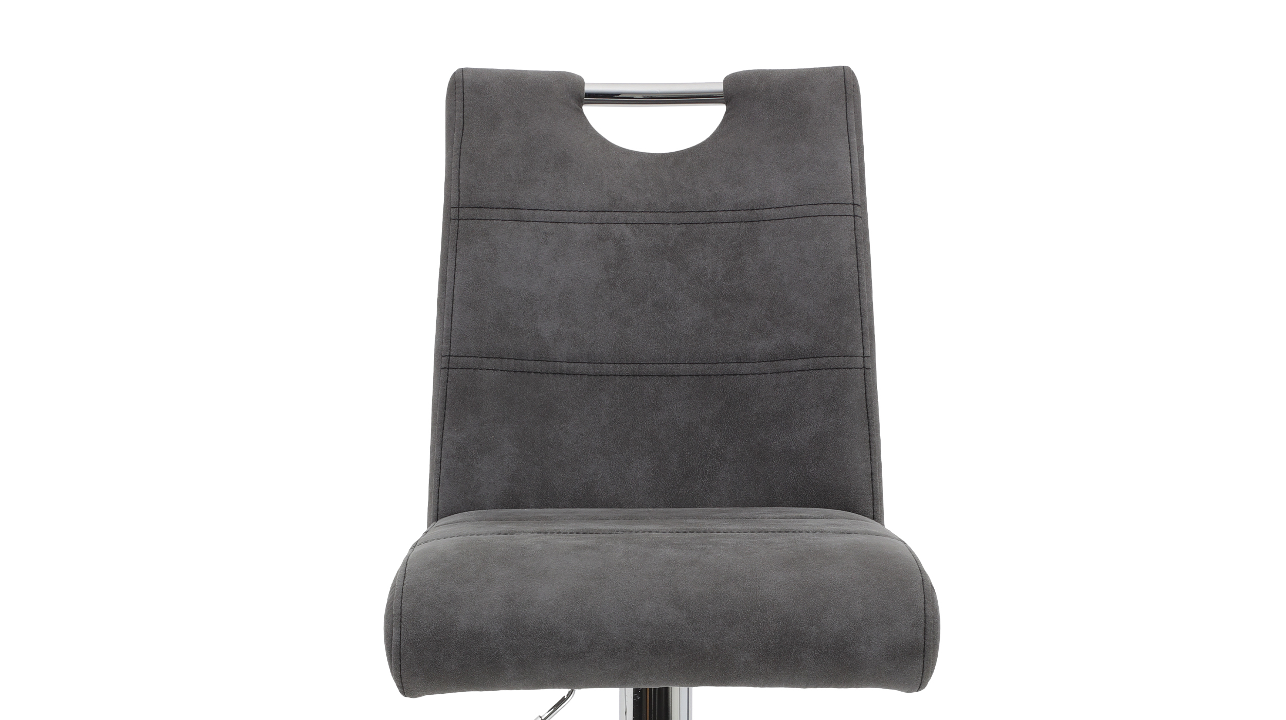 Barhocker Vintage anthrazit höhenverstellbar chromfarbig - MIRANDA