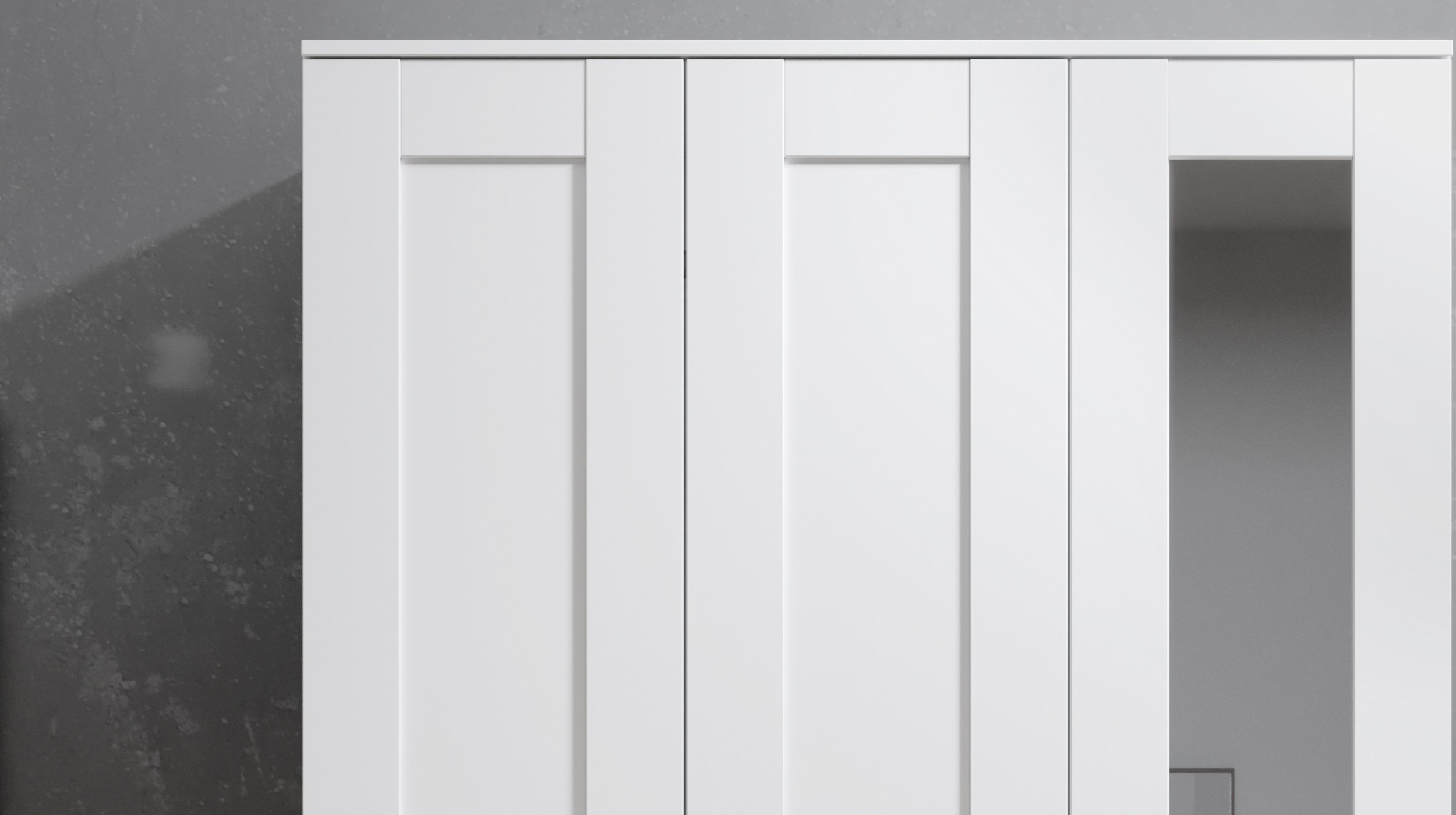 Kleiderschrank mit Spiegel - weiß - 117 cm - SALIAS