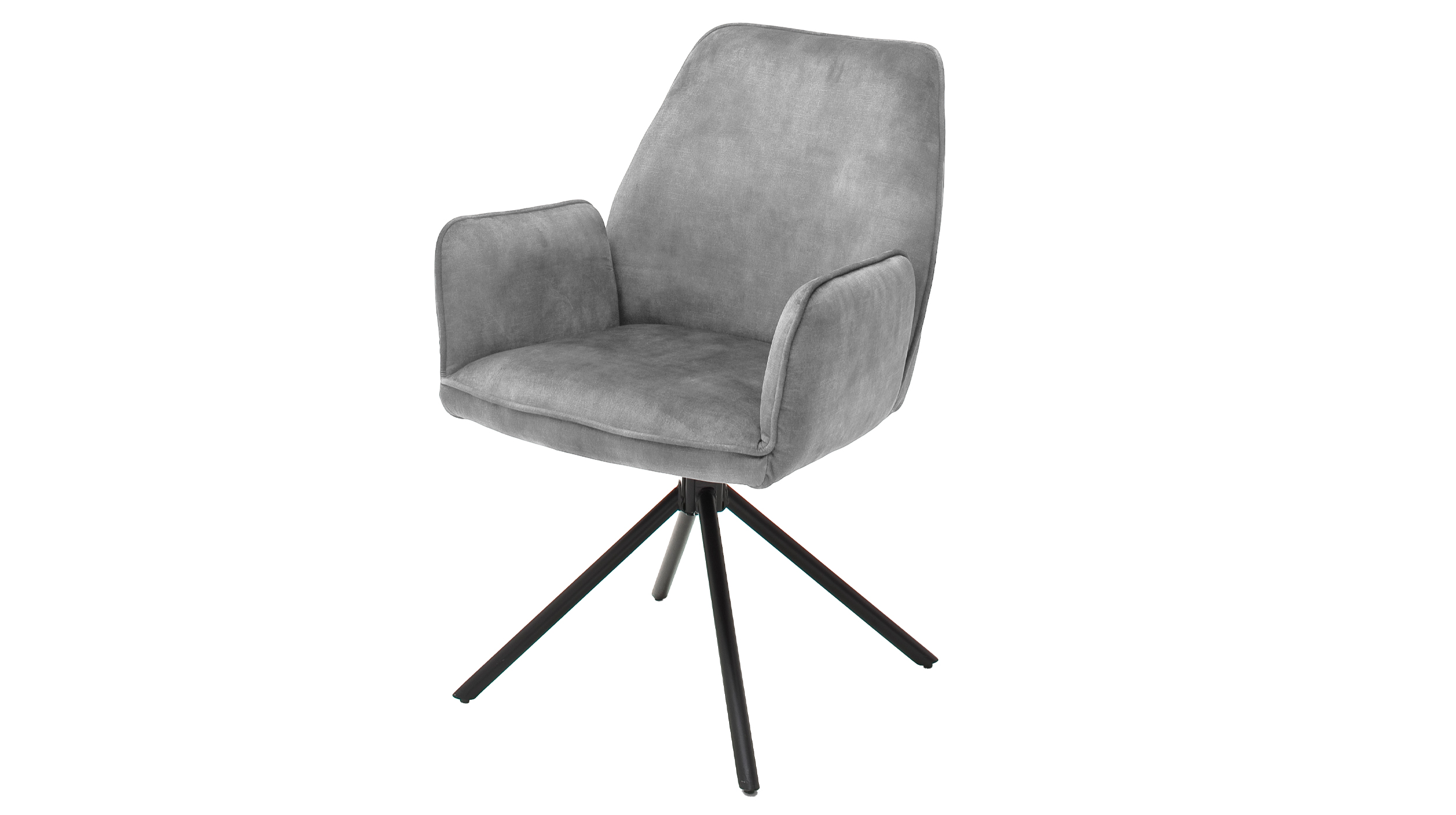 Armlehnstuhl grau Drehstuhl Veloursoptik - OTTAWA