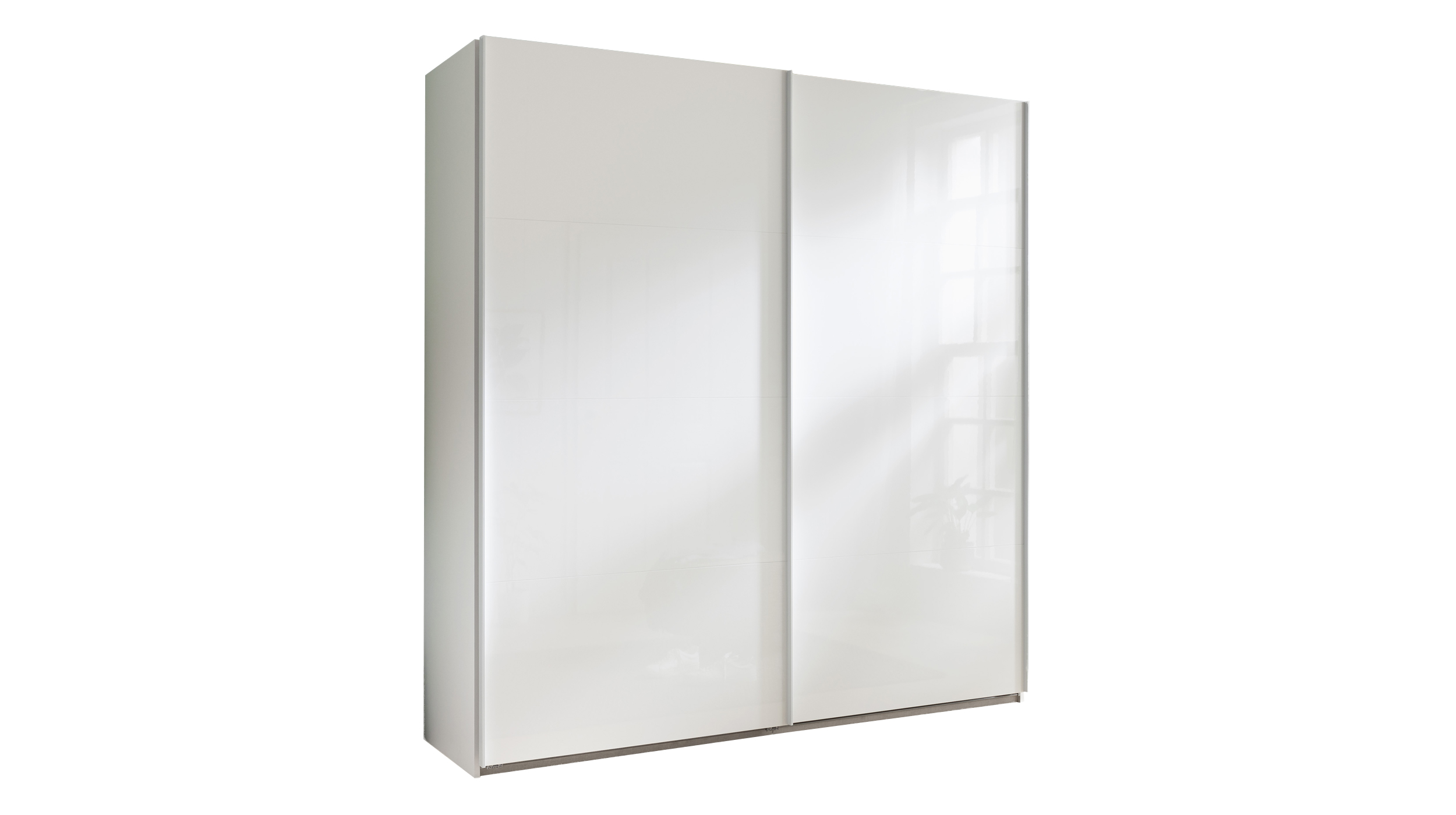 Schwebetürenschrank weiß hochglanz - 250 cm - SYSTEMA