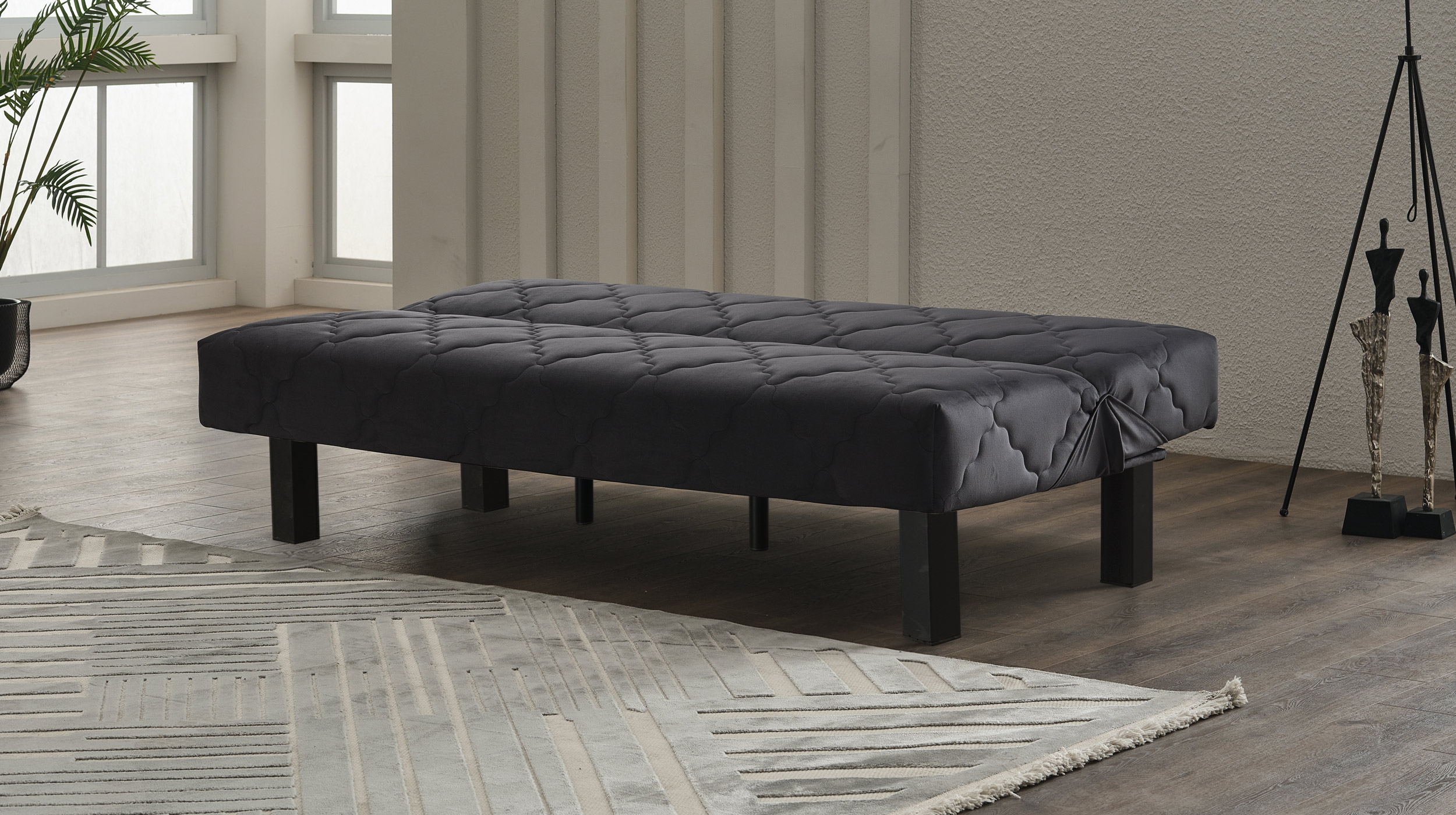 Einzelsofa 3-Sitzer anthrazit Schlaffunktion - 190 cm - MEXICO