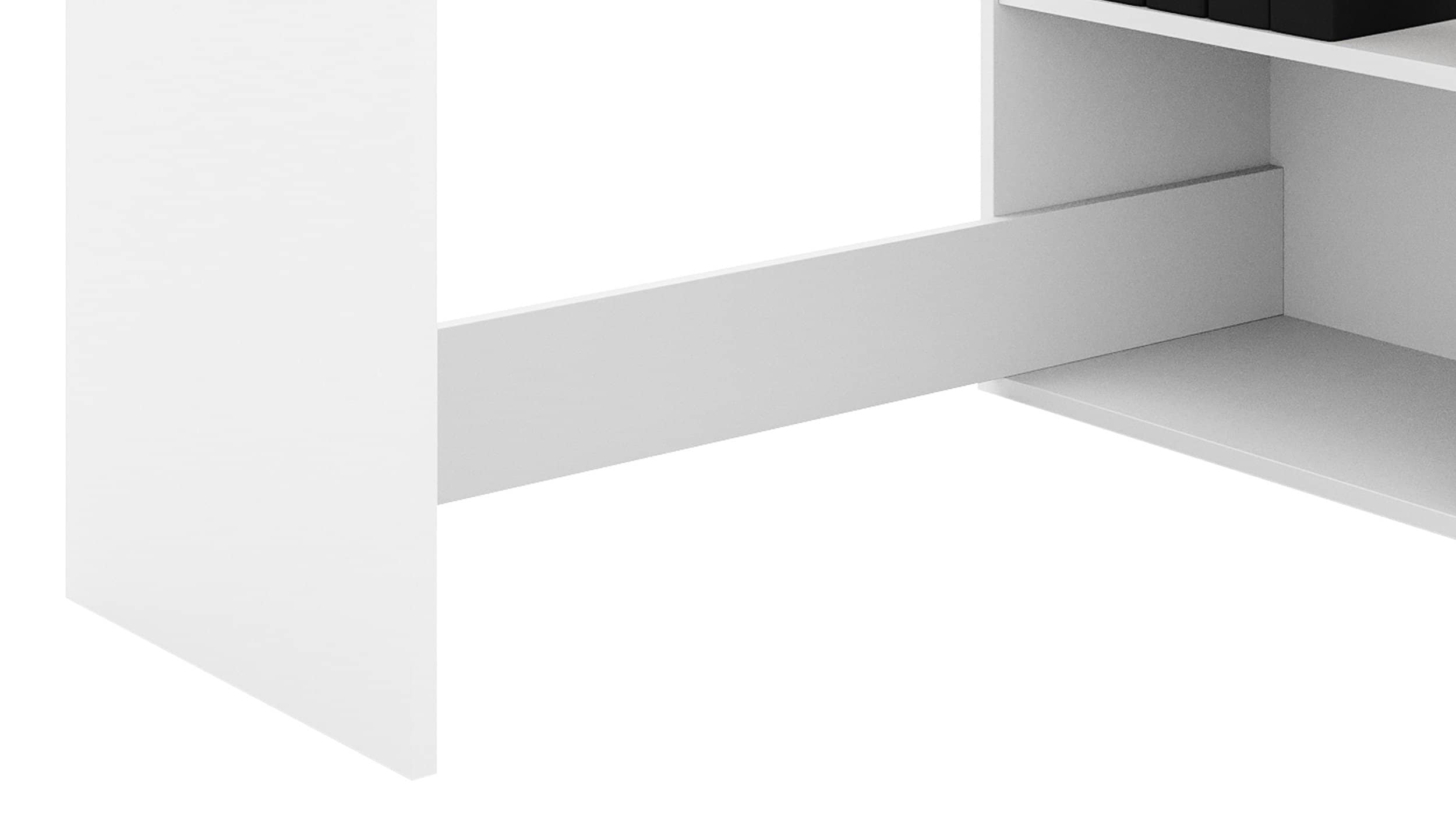Eck-Schreibtisch weiß 106 cm - 4 Fächer - HIT