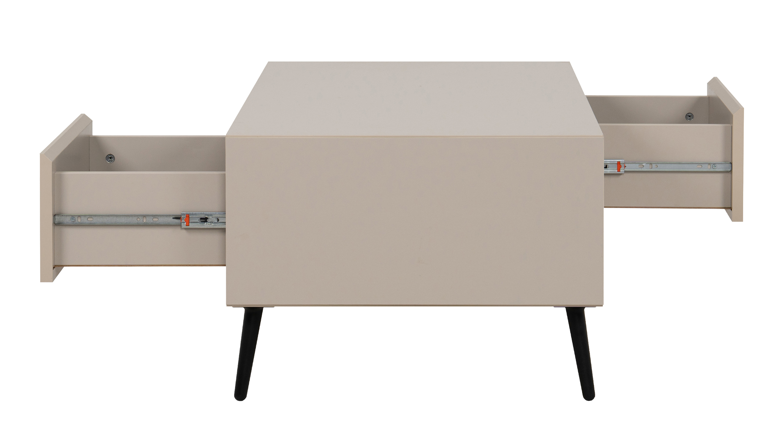 Couchtisch mit 2 Schubladen beige schwarz 94 x 55 cm - ARONA