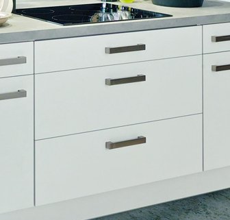 Inselküche 120 x 240 x 150 cm - mit Geräten - Küchenfronten Lack Hochglanz - STAR