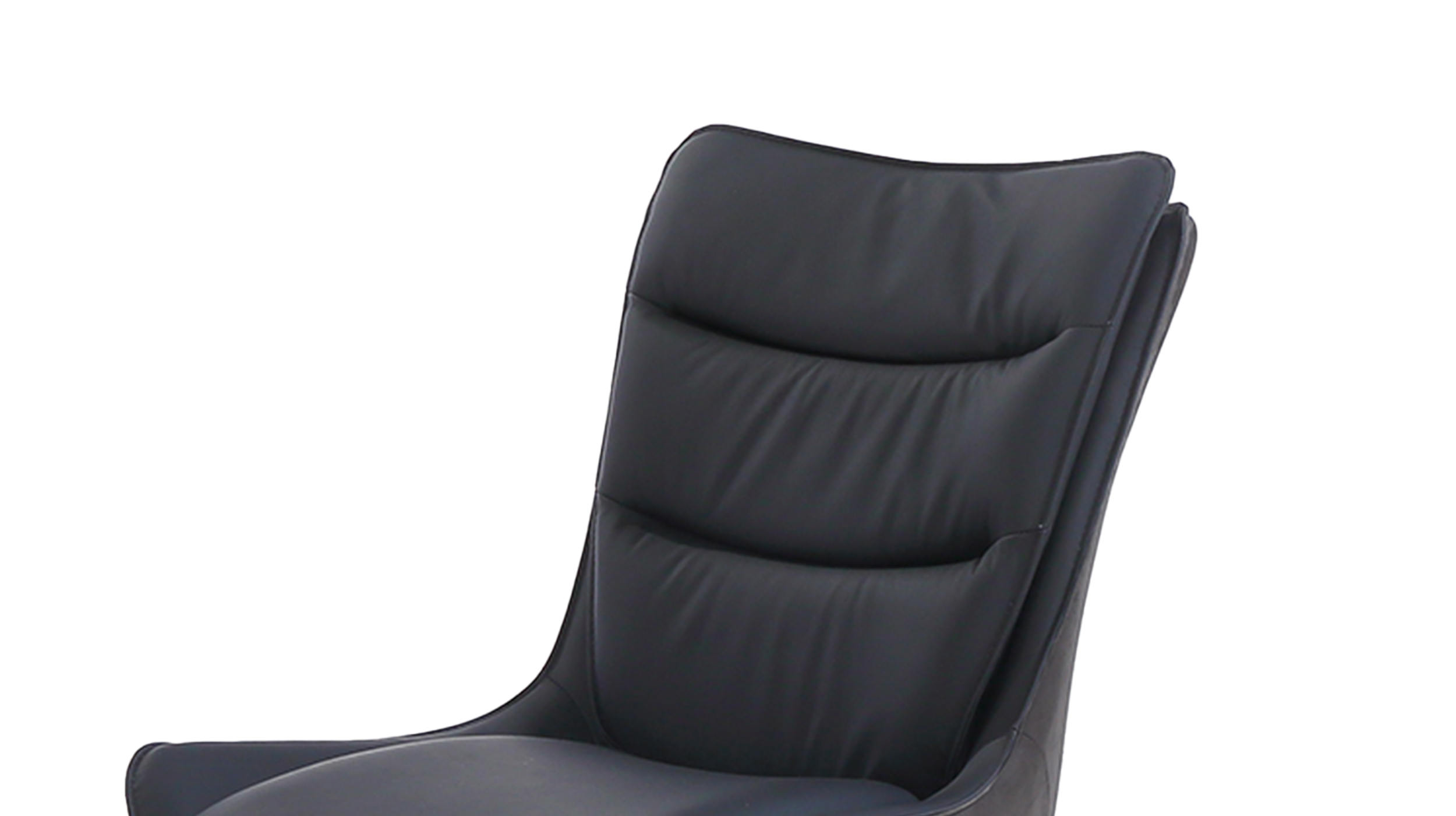 Polsterstuhl Schalenstuhl Echtleder schwarz - drehbar - MAURICE