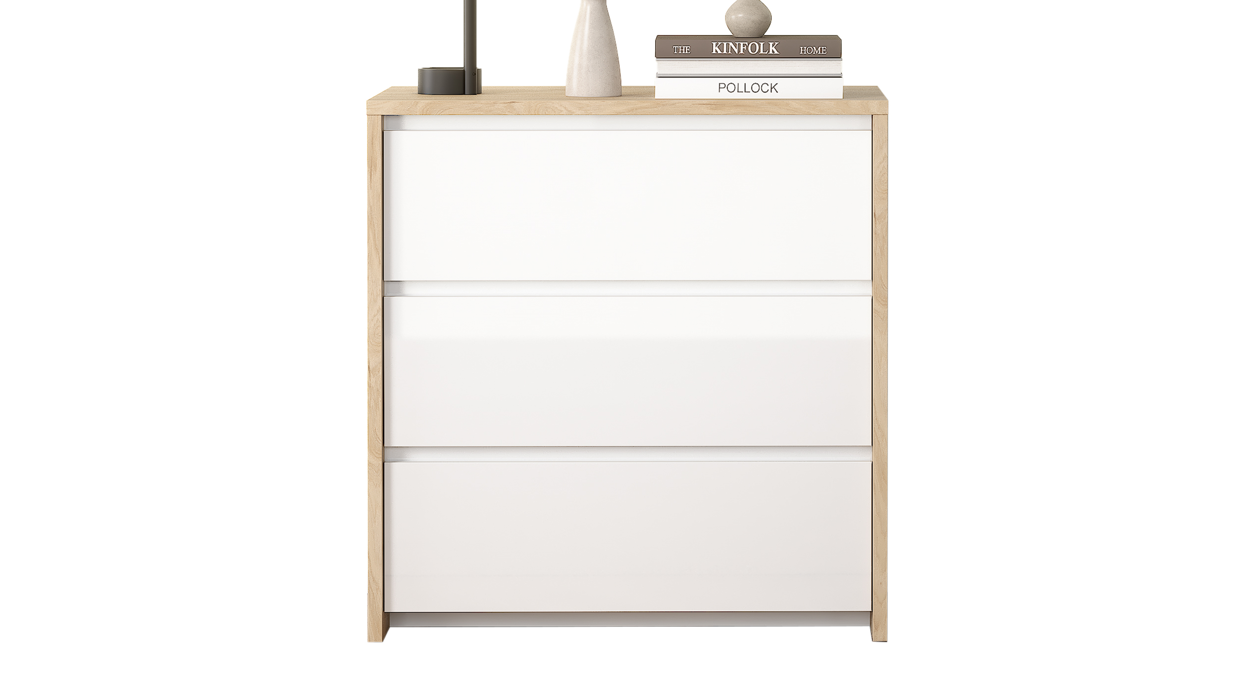 Kommode weiß hochglanz - Jackson Hickory 80 cm x 48 cm - NEXT