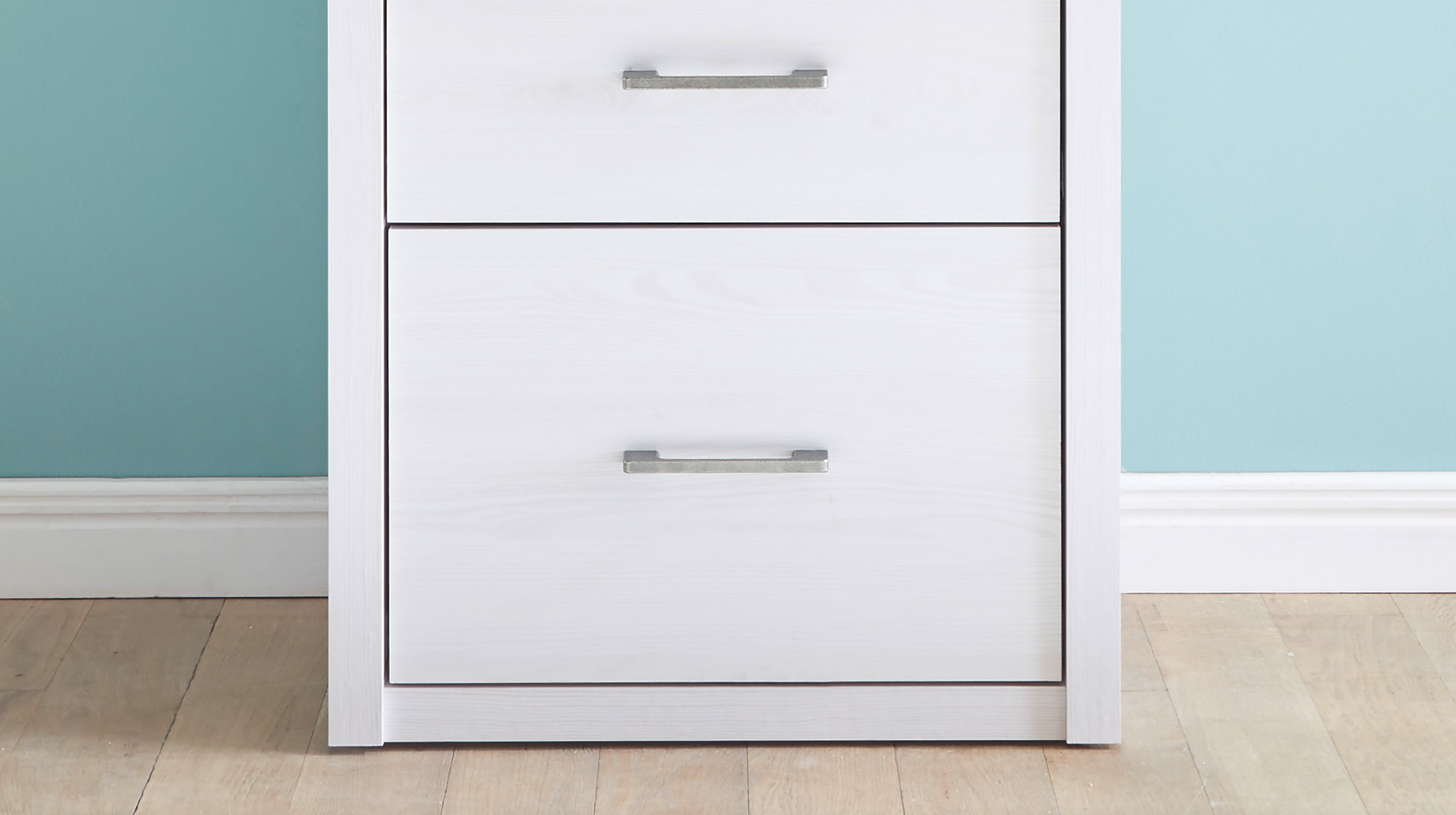 Kommode mit 4 Schubladen Pinie weiß 60 cm x 43 cm - LUCA