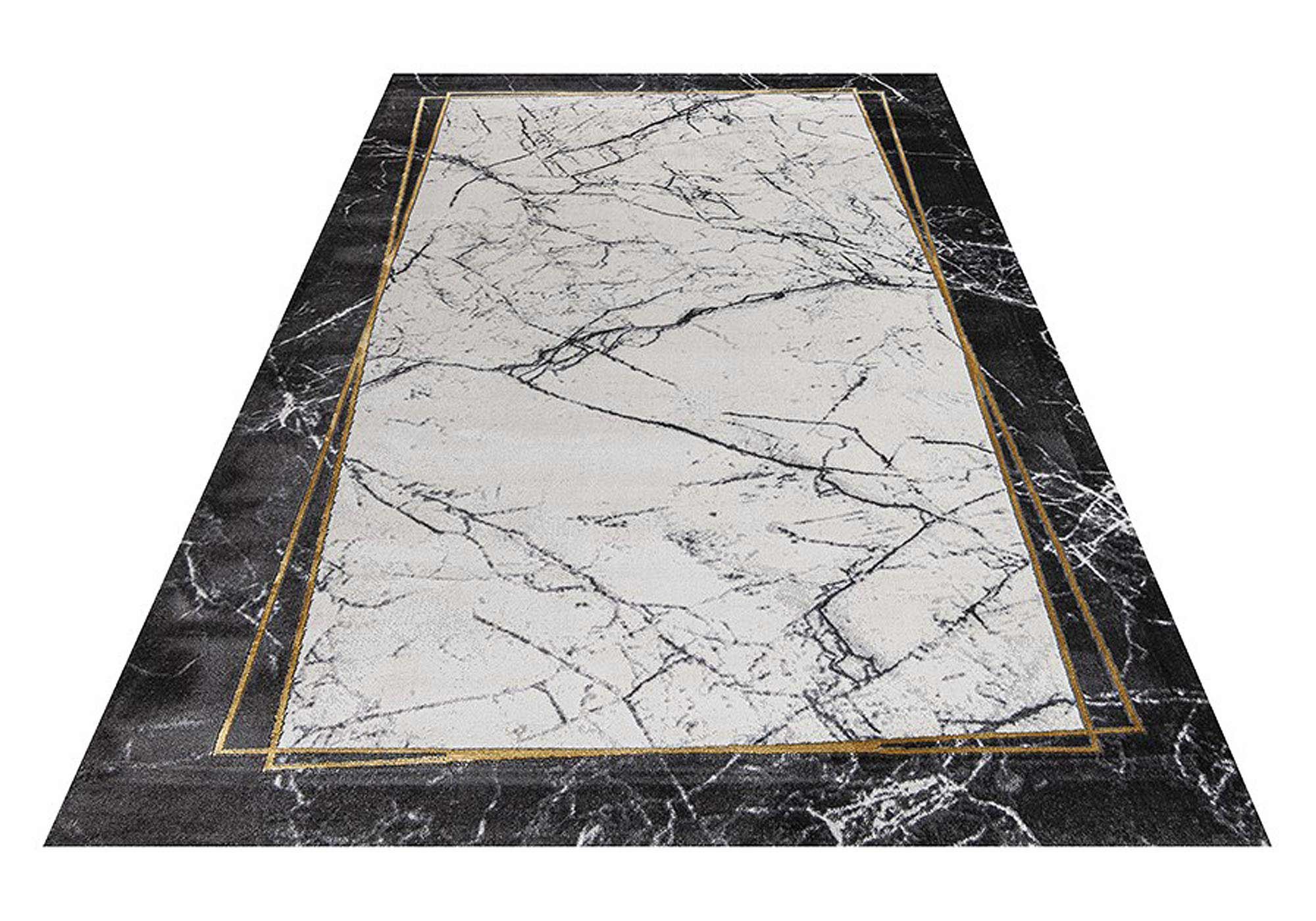 Festival Teppich 160 x 230 cm - Marmor Optik - 11 mm Höhe - gold - Opal 710