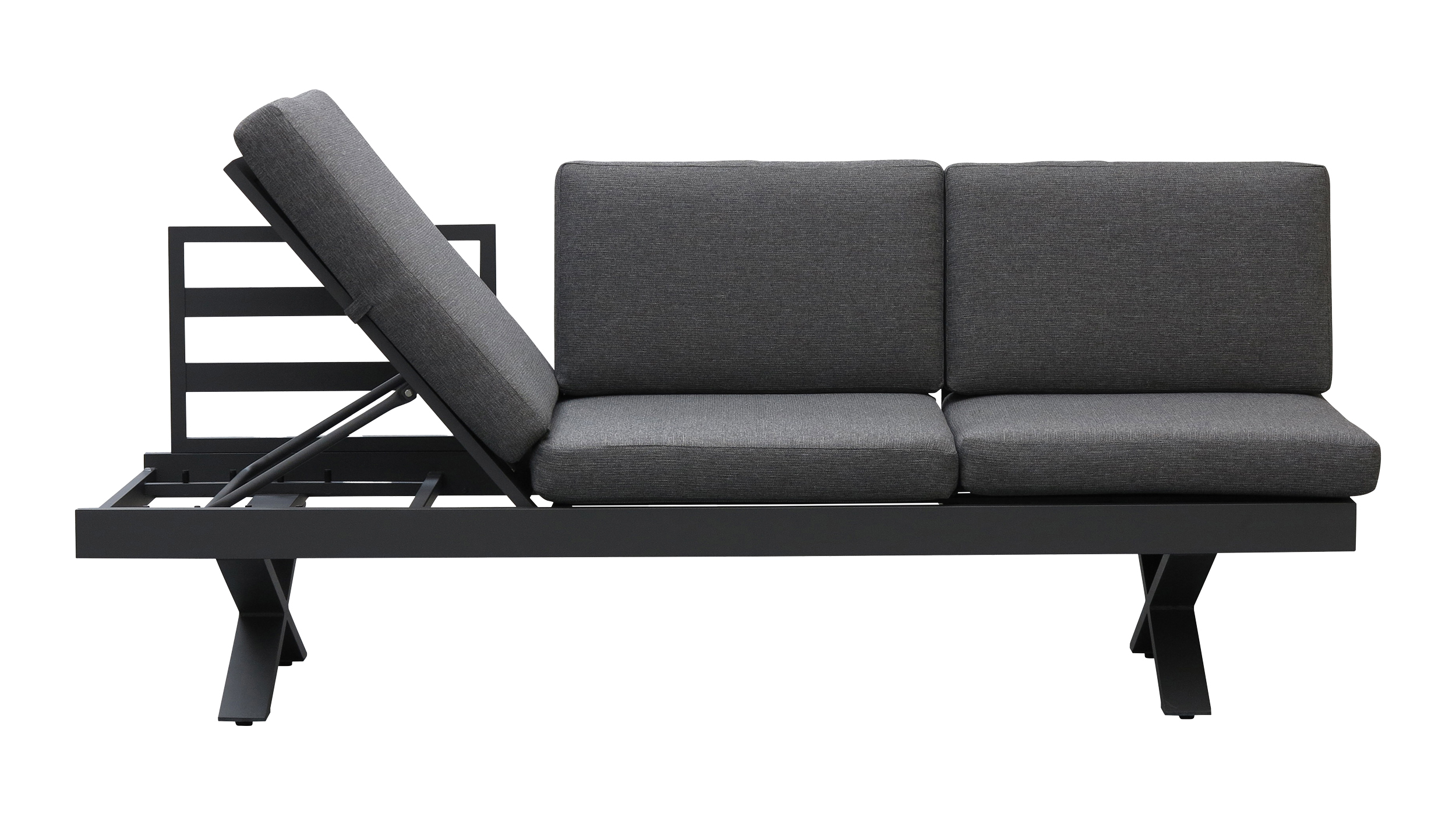 Gartenlounge grau 198 x 72 cm - links verstellbar - CALINA