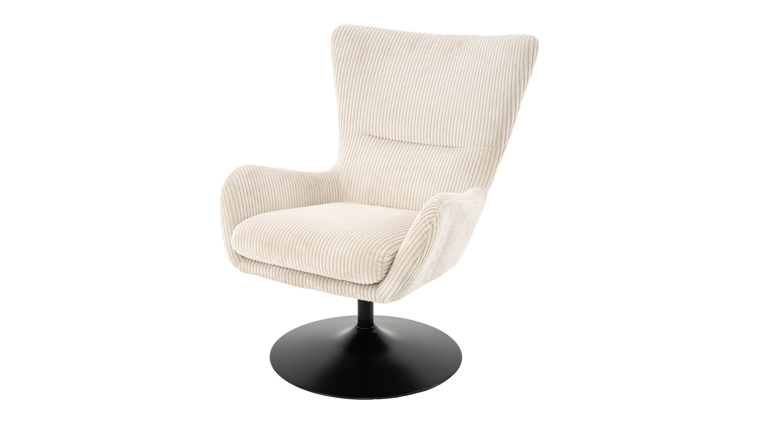 Fernsehsessel Cord beige - 360° Drehfunktion - SOLANO