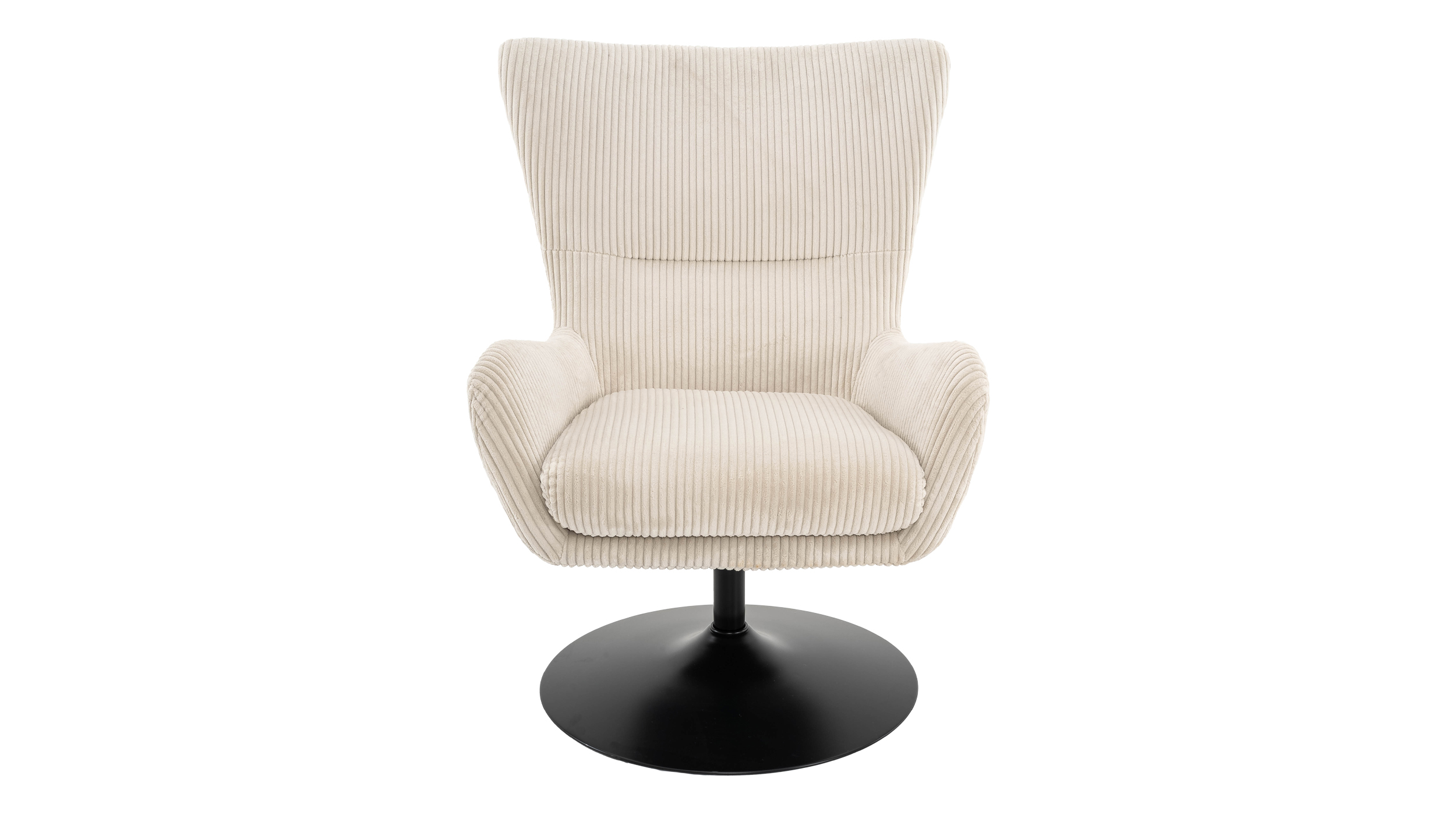 Fernsehsessel Cord beige - 360° Drehfunktion - SOLANO