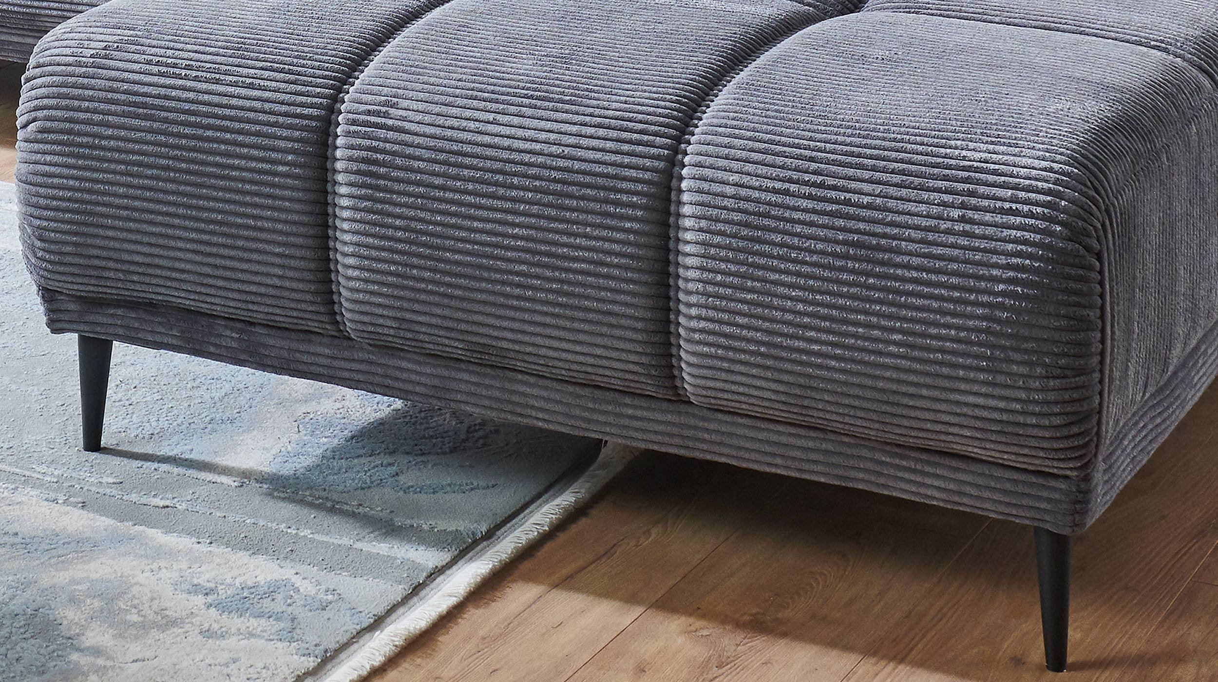 Ecksofa Cord grau 286 x 195 cm - MARISOL