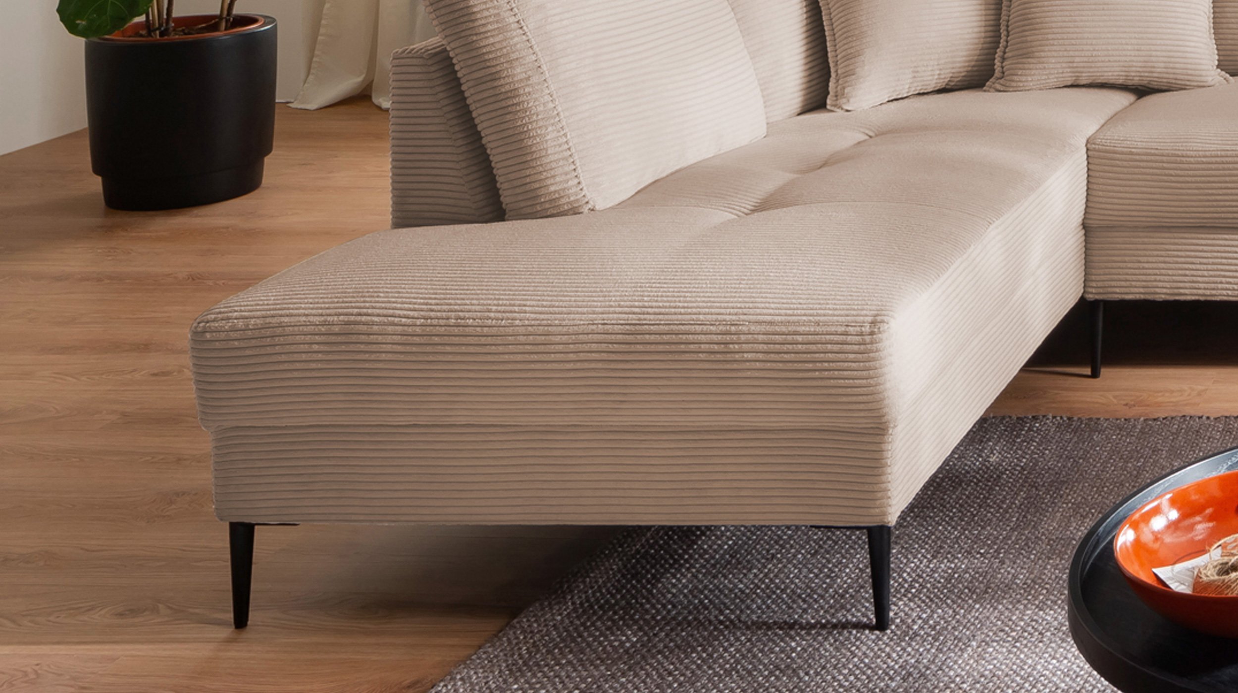 Wohnlandschaft Cord caramel - 360 cm - SUMMER 