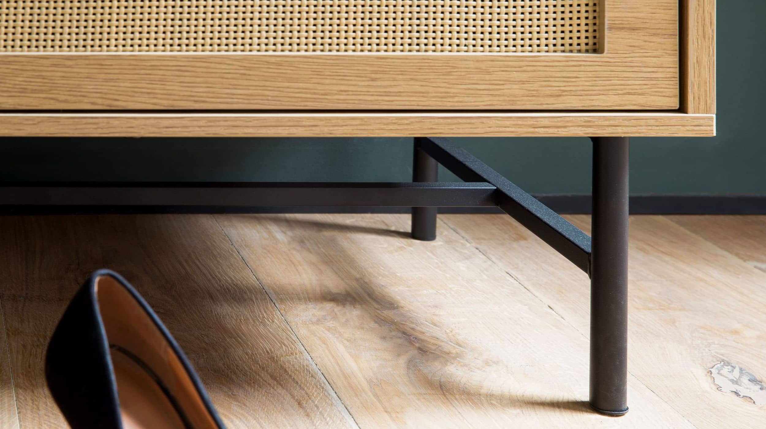 Garderobenbank Eiche Holzdekor - Rattan B 100 x H 48 cm - RATVAN