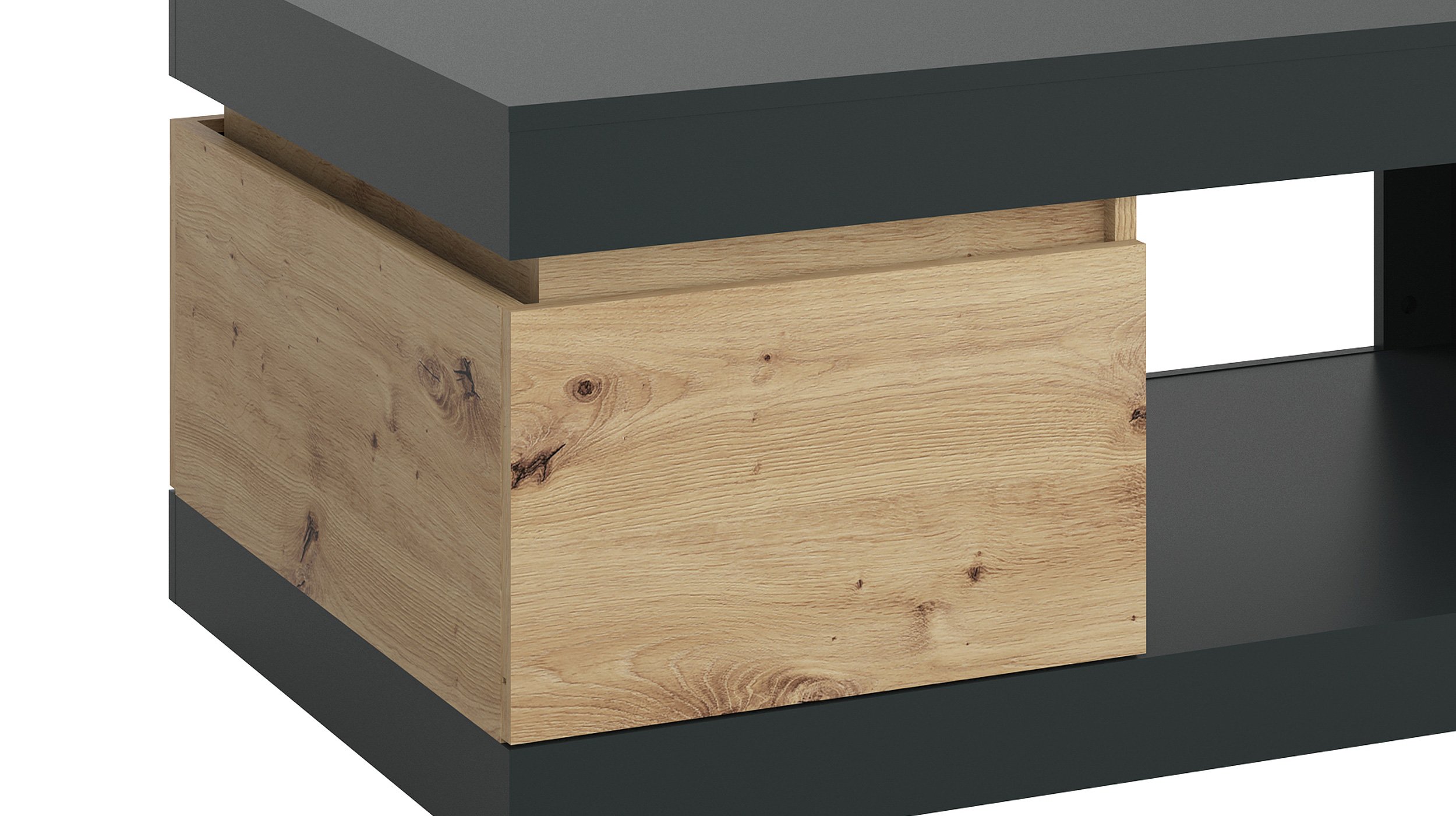 Couchtisch grau - Artisan Eiche - 110 x 70 cm - LUCI