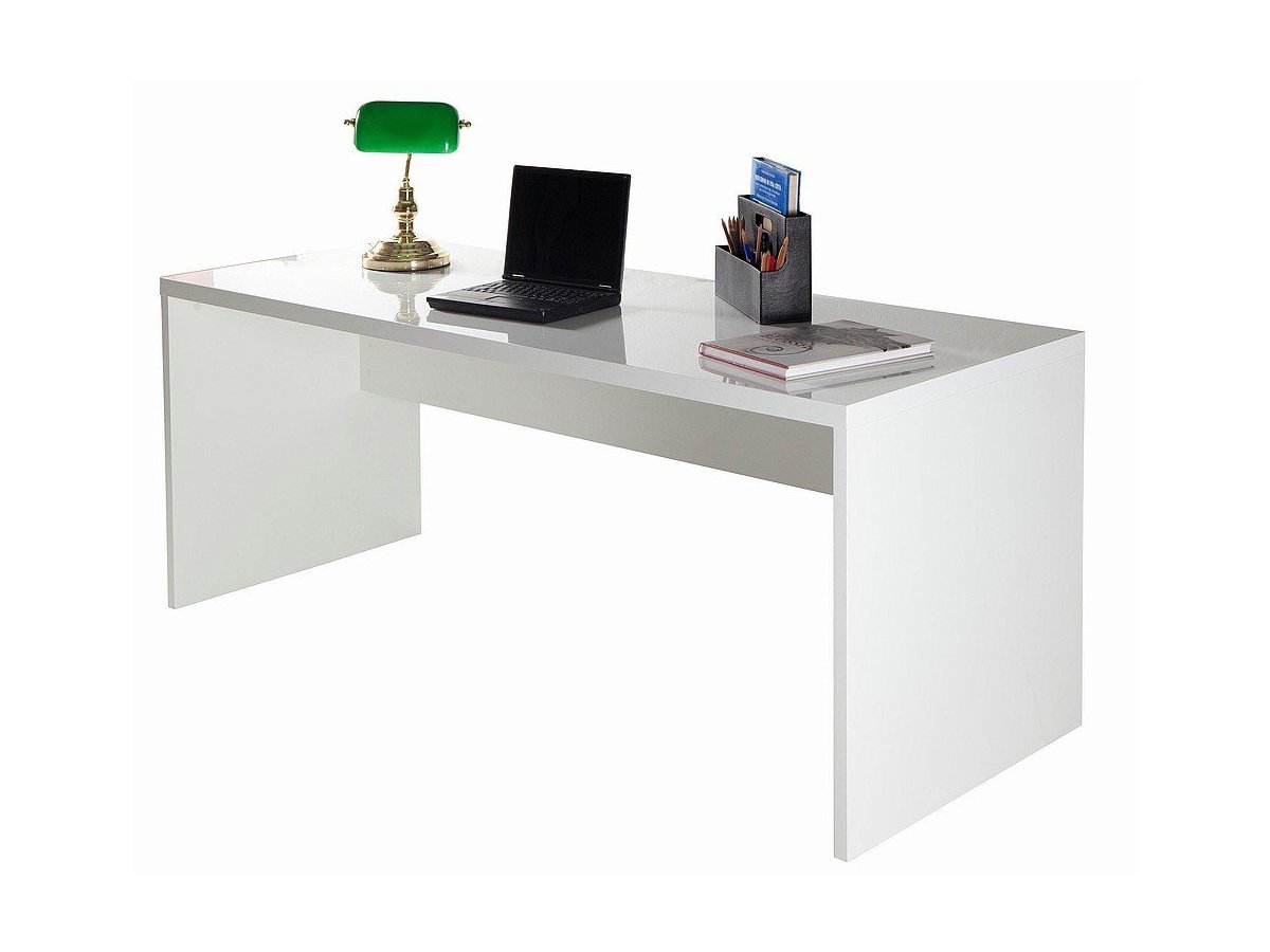 Schreibtisch weiß Hochglanz 180 cm - KRONOS 