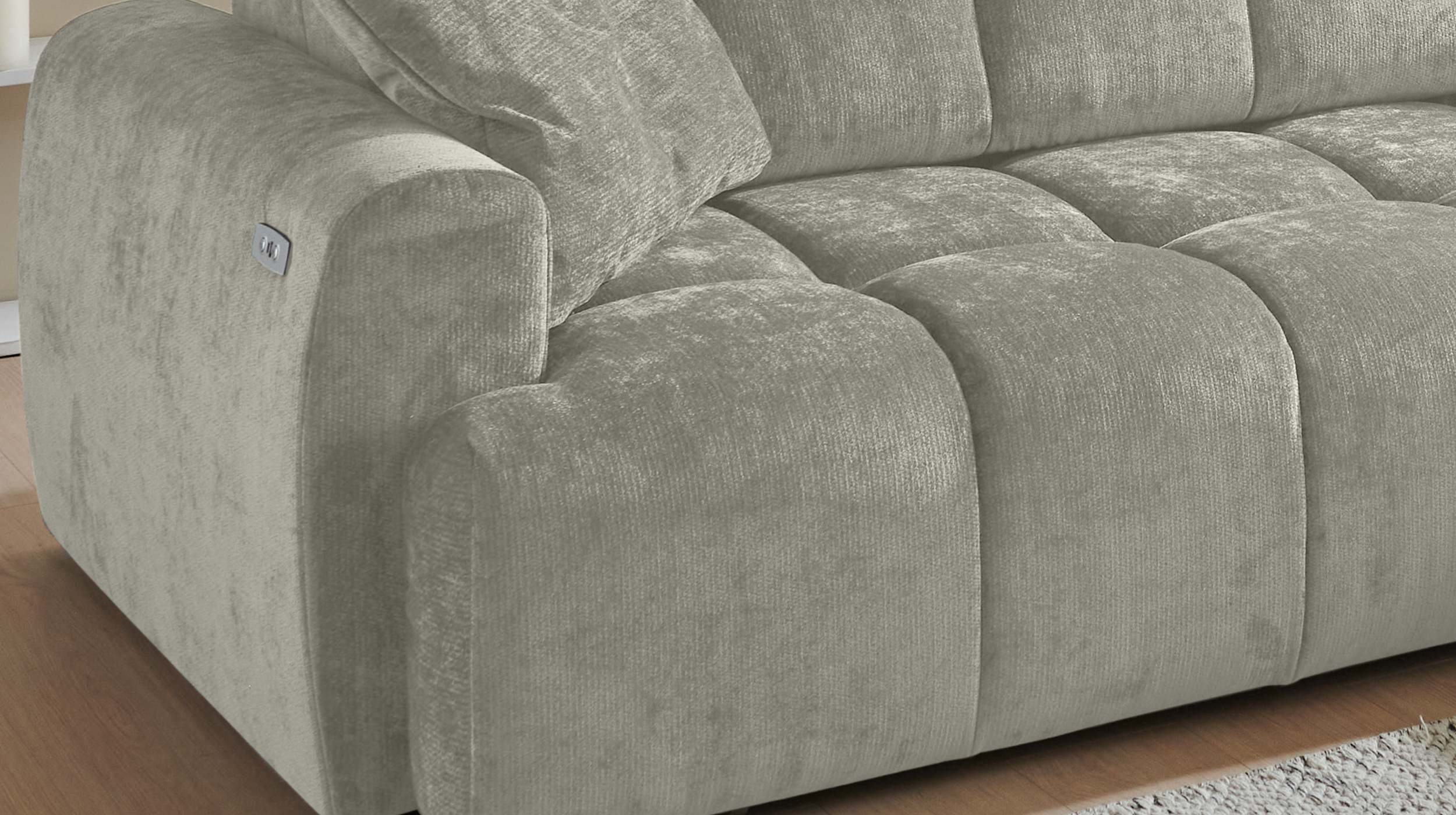 Ecksofa grau ausziehbar - Sitztiefenverstellung 288 cm - BINGO