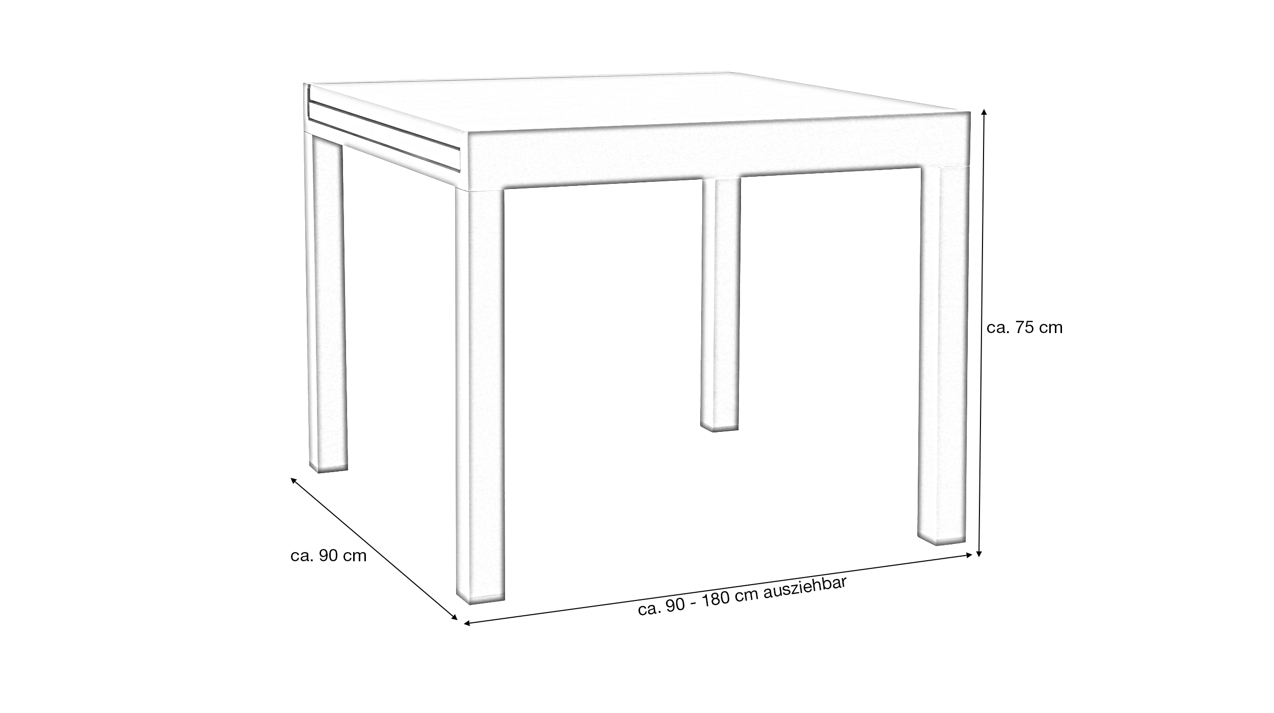 Gartentisch anthrazit Aluminiumgestell - Ausziehfunktion - MALI
