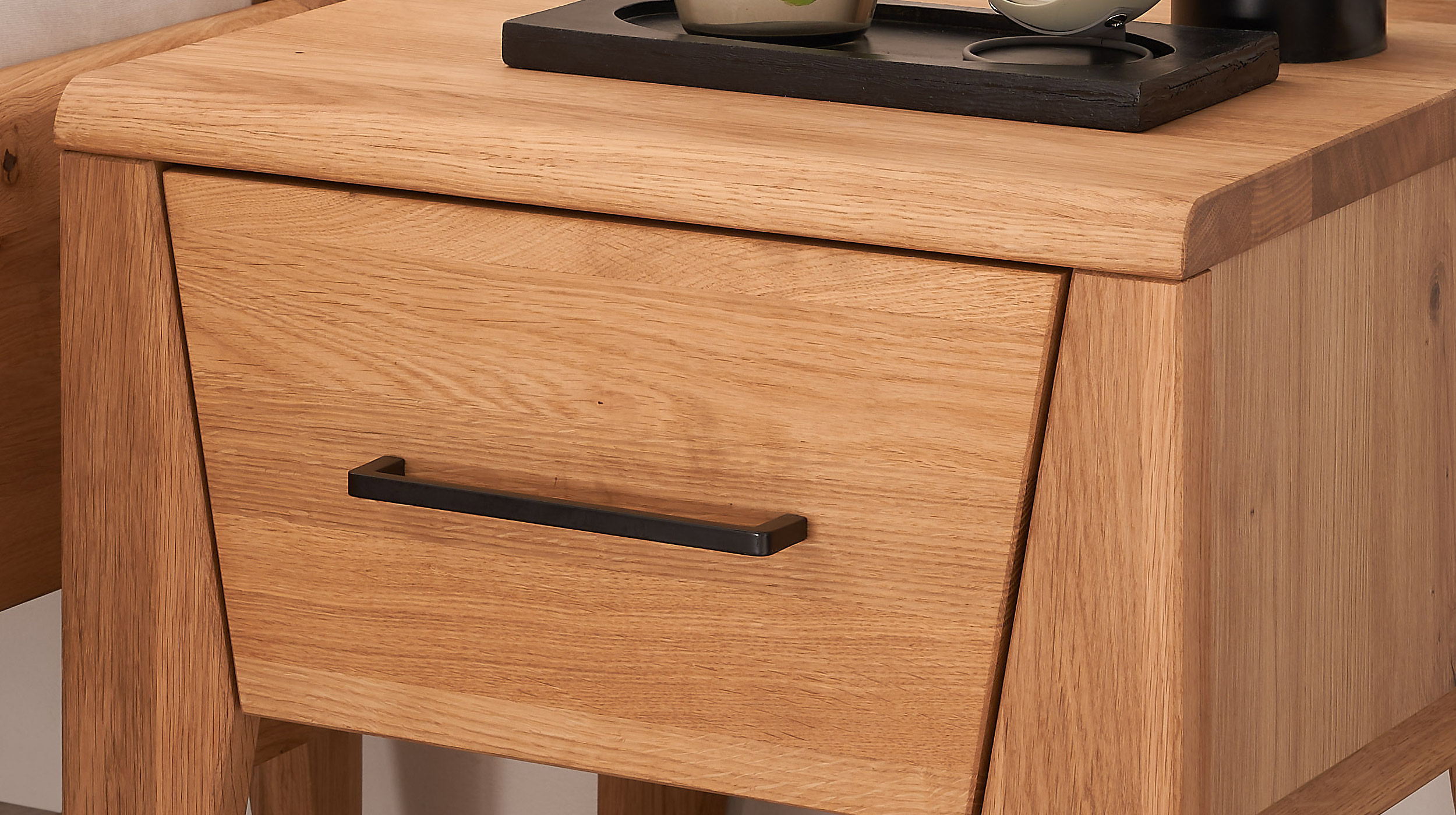 Nachttisch Wildeiche geölt teilmassiv 45 x 42 cm - VEGARD