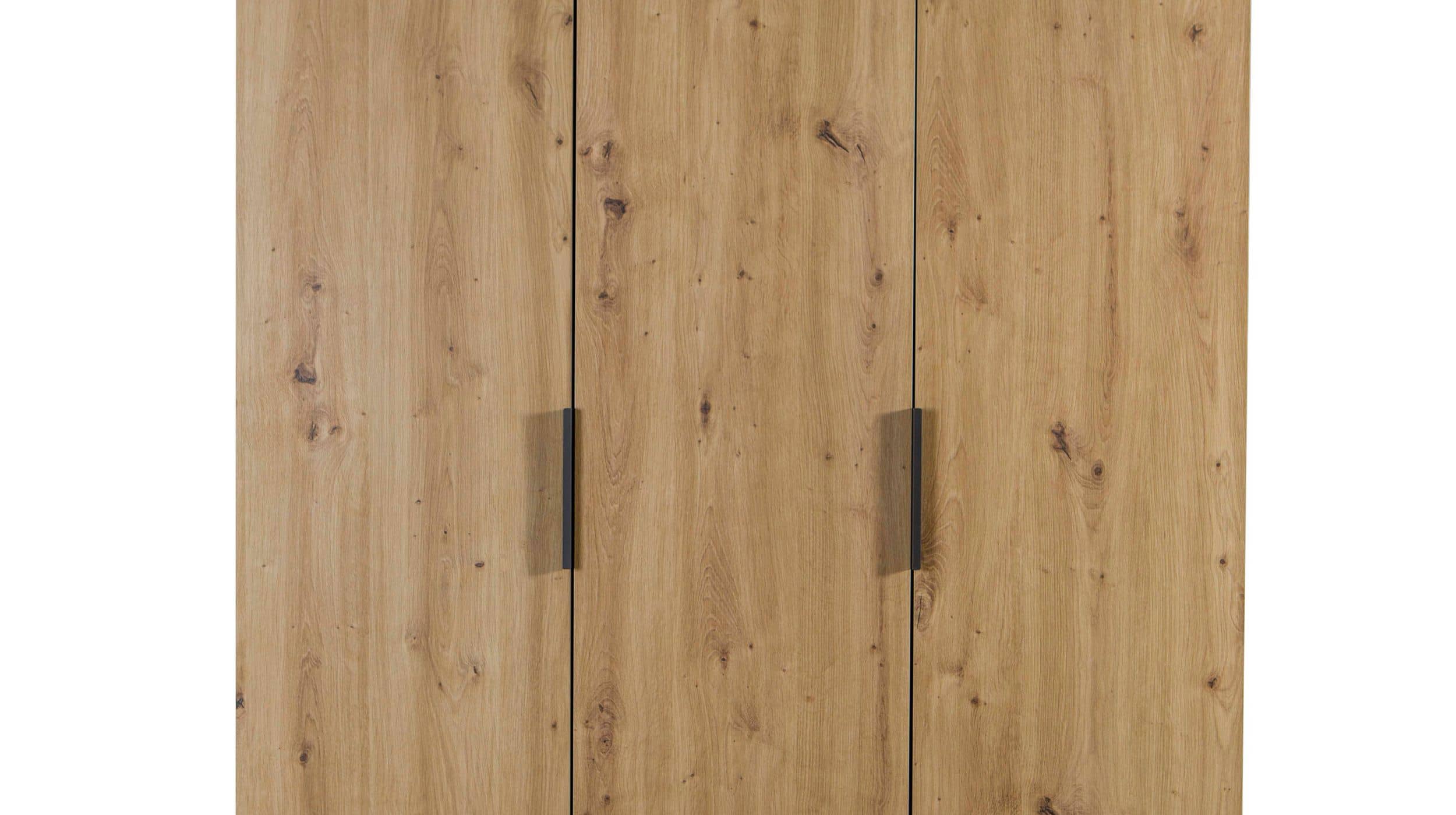 Kleiderschrank mit Schubladen 3-türig Eiche 122 cm - ESPRESSO
