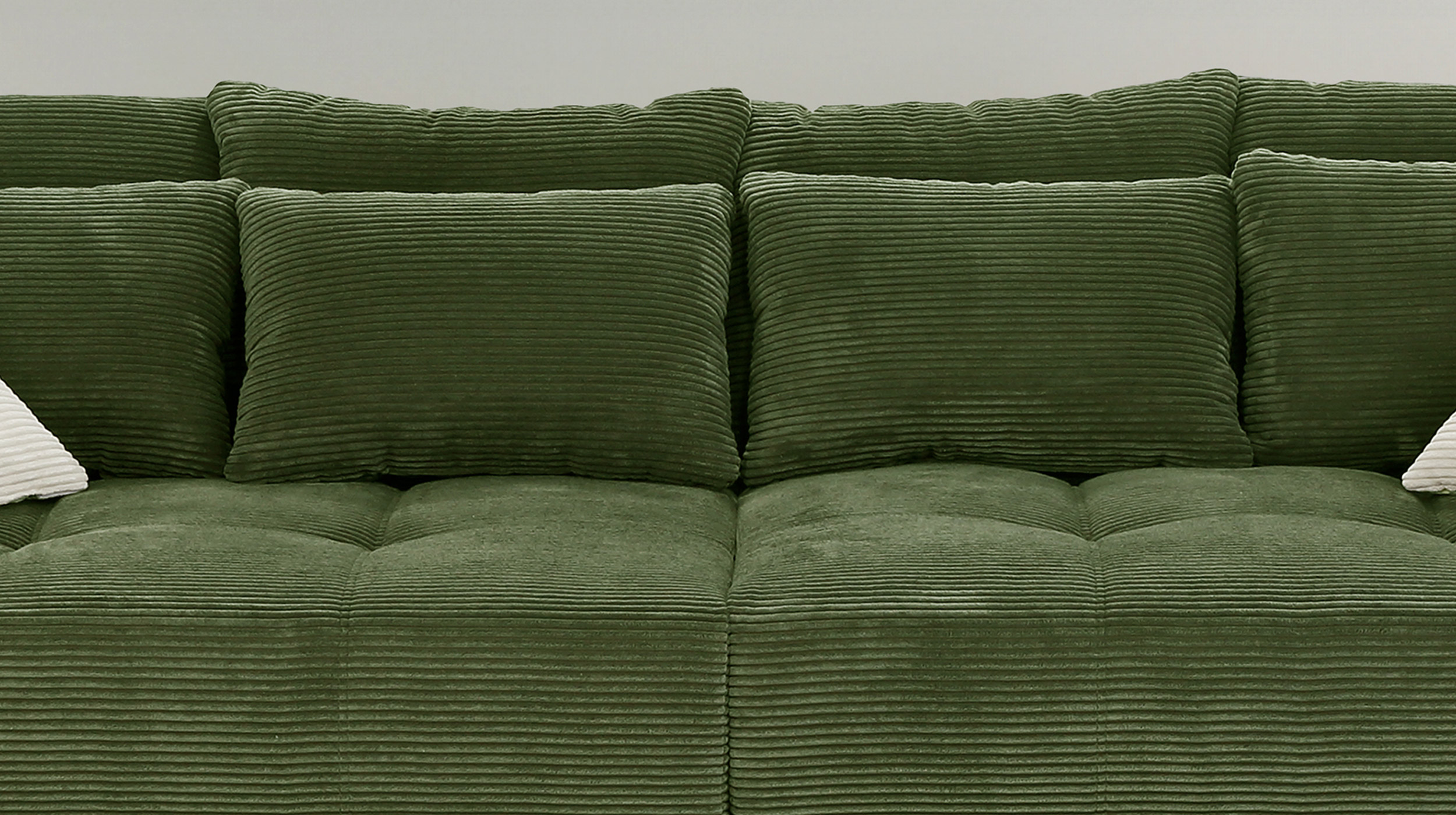 Big Sofa Cord grün - 308 cm Federkernpolsterung - JANNI