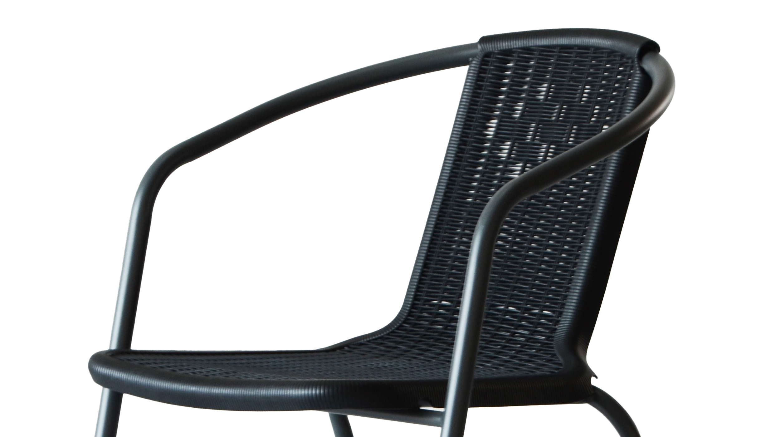 Polyrattan Gartenstuhl anthrazit 54 x 59 cm - stapelbar - TANO Polyrattan Gartenstuhl anthrazit 54 x 59 cm - stapelbar - TANO