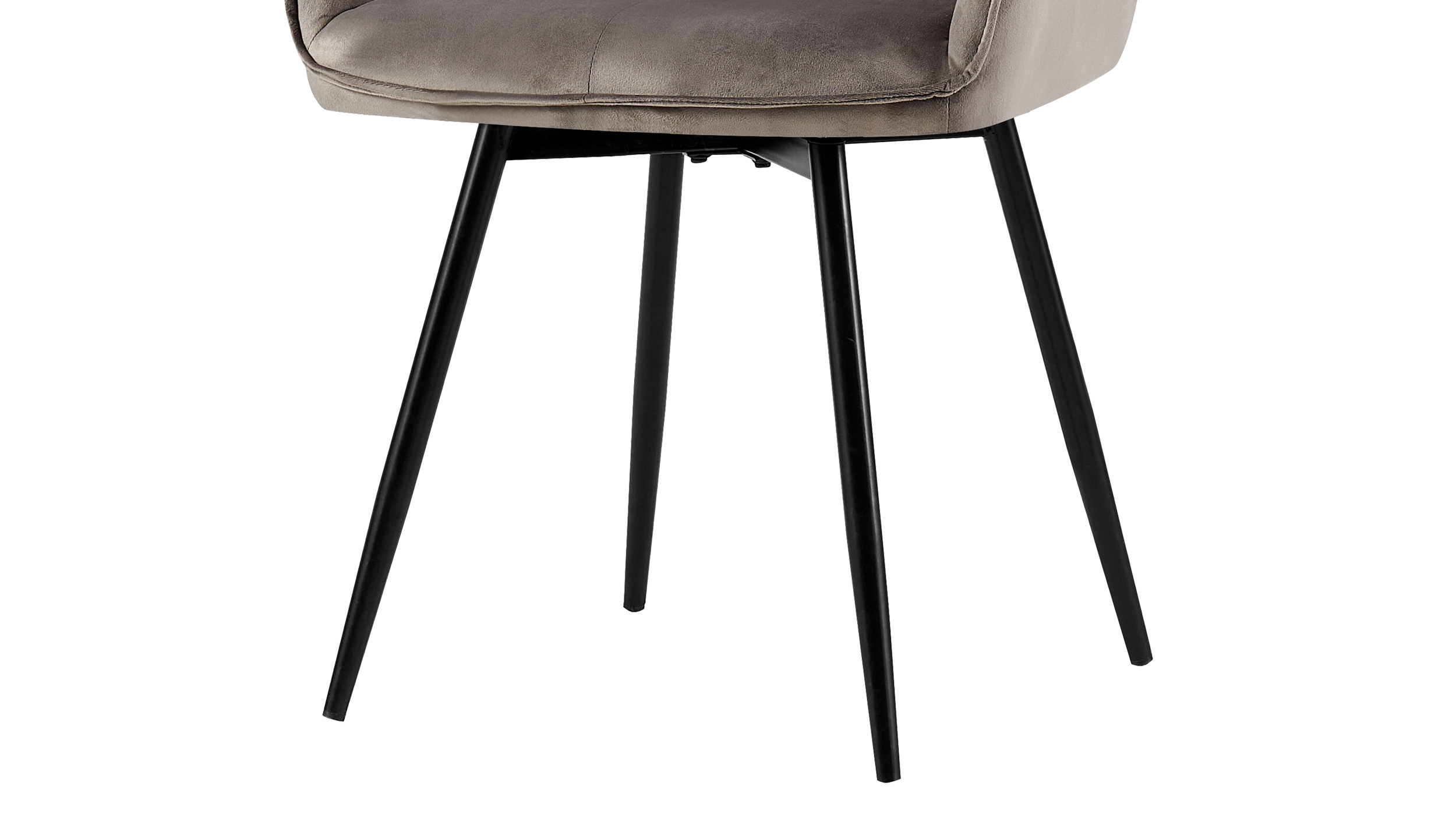 Armlehnstuhl grau Esszimmerstuhl - Samt Bezug - ALMA