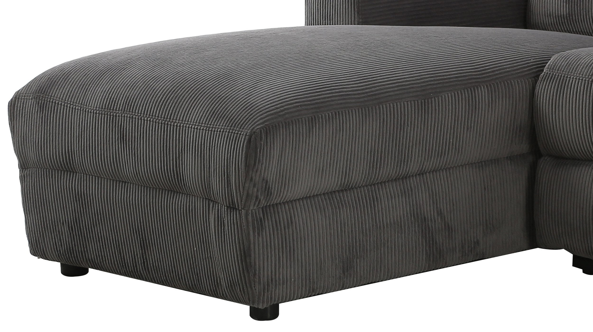 Ecksofa Cord grau 216 x 156 cm Relaxfunktion Federkern - PALINA