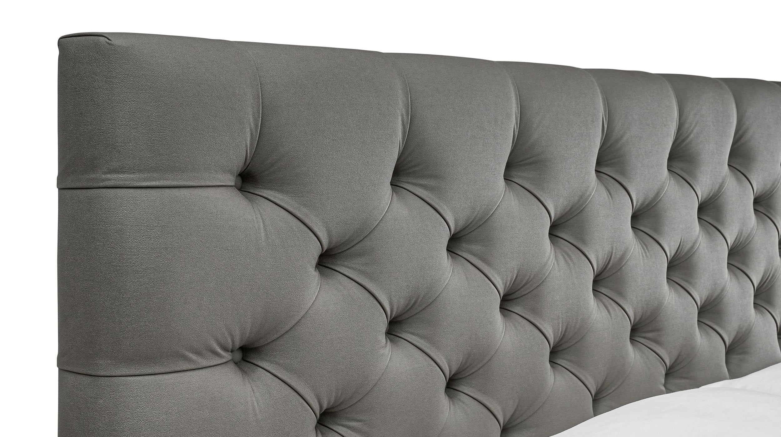 Boxspringbett 180 x 200 cm Bettkasten Stoffbezug grau - EVORA