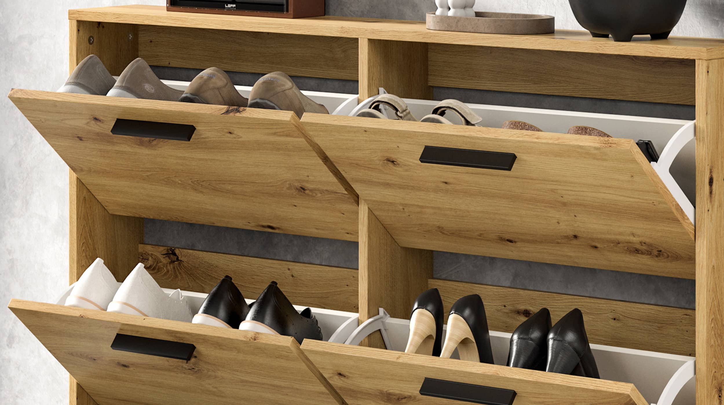 Schuhschrank Artisan Eiche - 116 x 103 cm - SAM