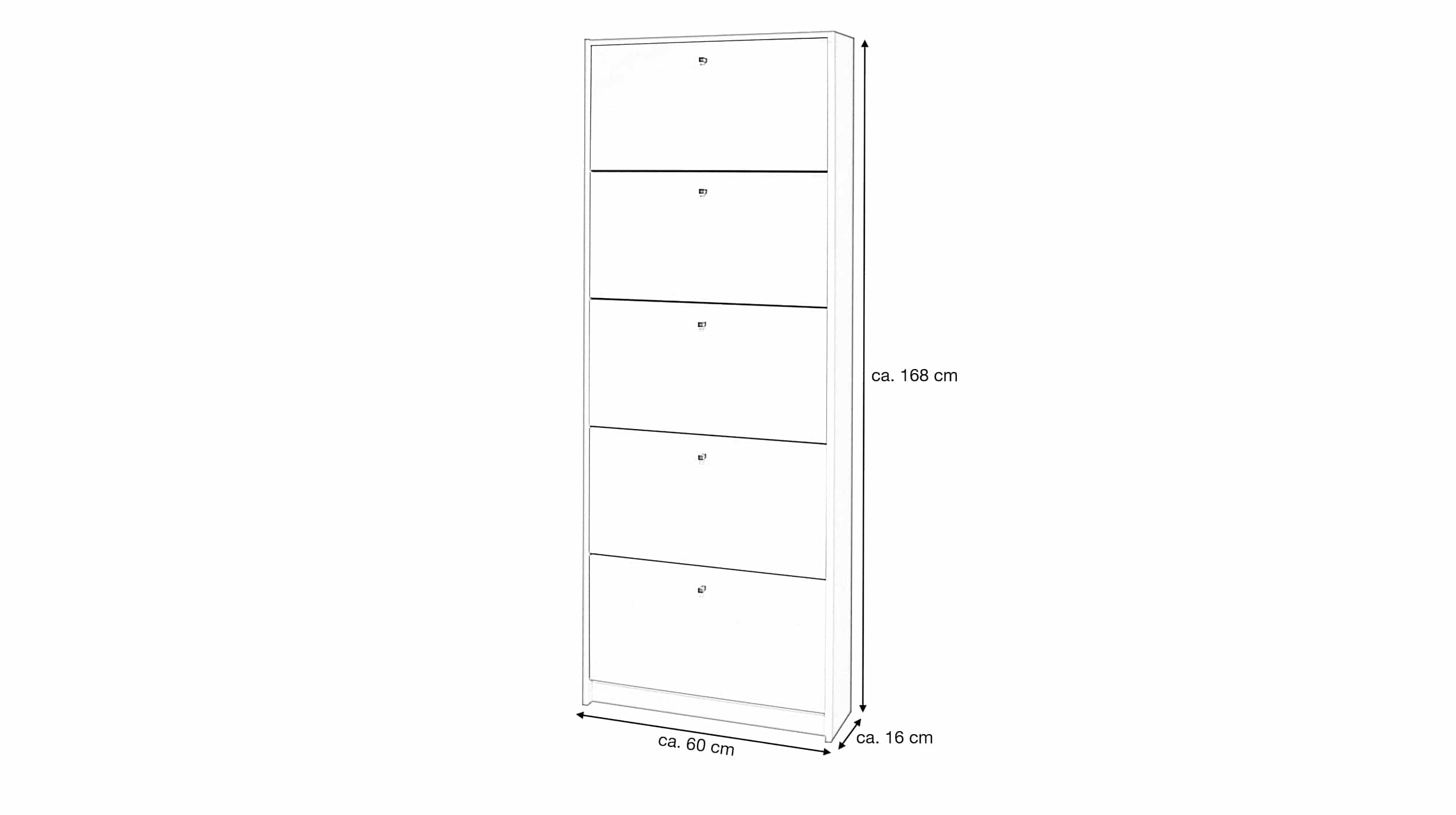 Schuhschrank grün 60 x 168 cm - FLAP