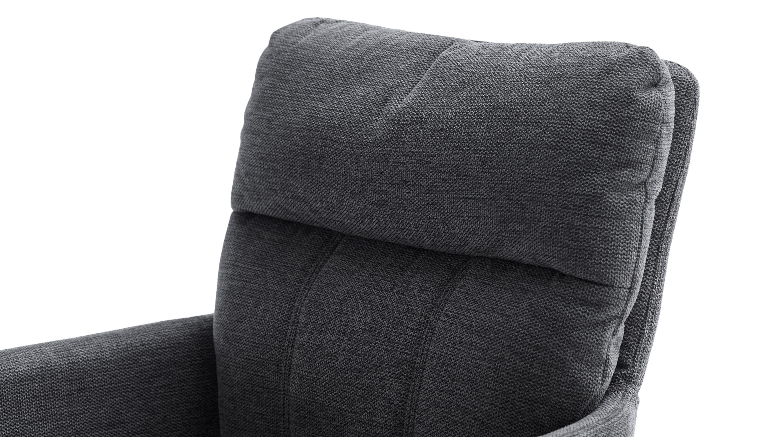 Armlehnstuhl anthrazit Drehstuhl Chenille Optik - UTICA