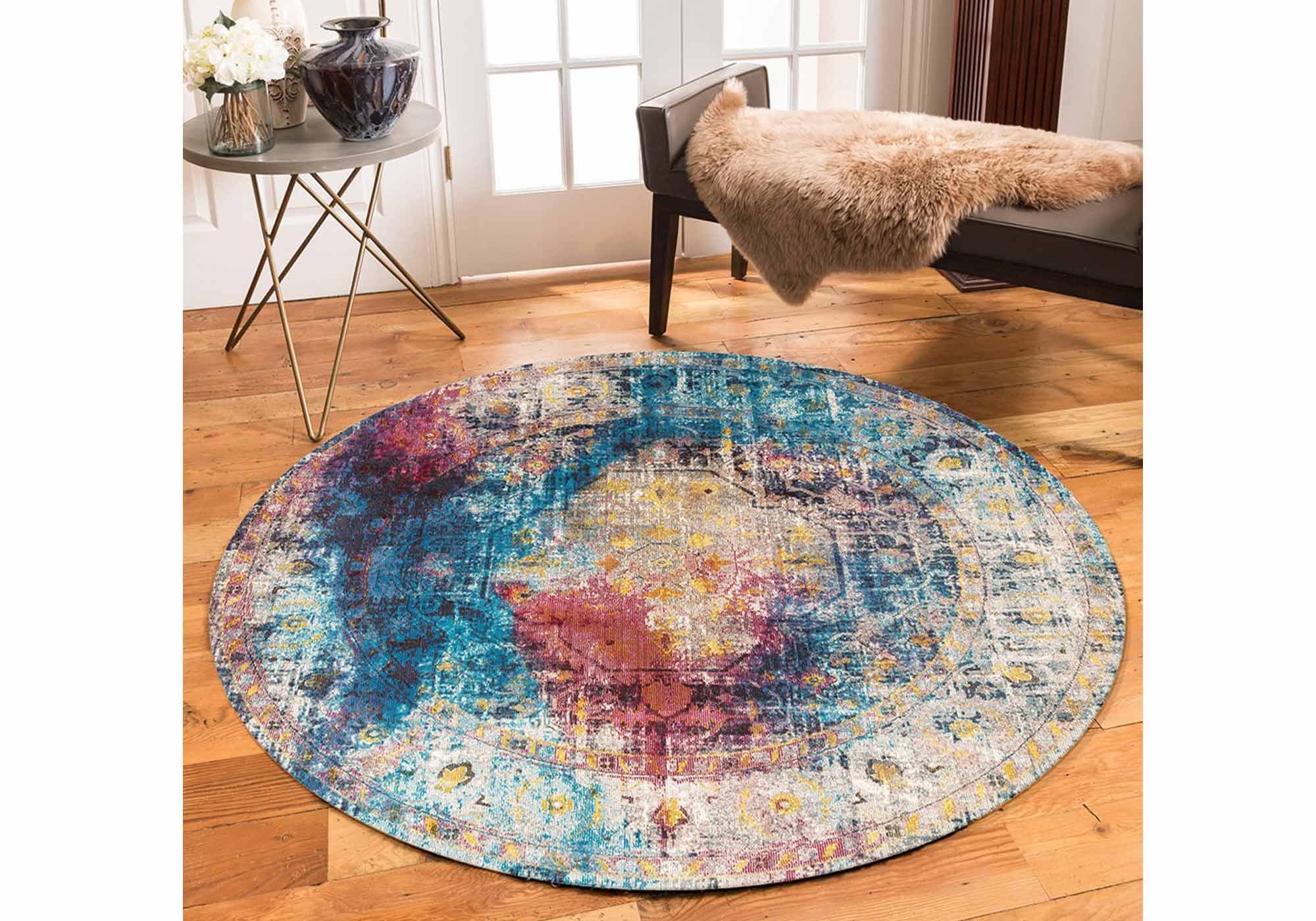 Festival Teppich - rund - 133 cm - mehrfarbig - Picasso 602 Heriz