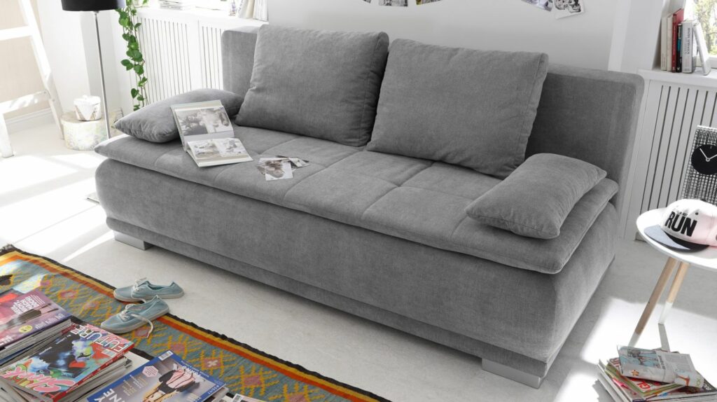 Graues Zweisitzer-Sofa