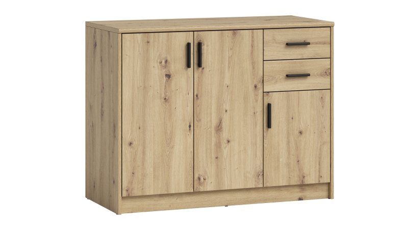 Kommode mit 2 Schubladen Artisan Eiche 109 x 50 cm - NELLY