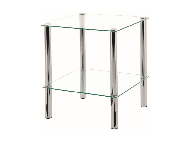 Beistelltisch chrom - Glas - quadratisch - 39 x 47 cm - EMDEN