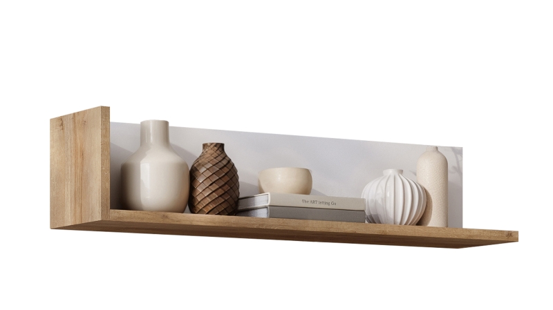 Wandboard weiß Hochglanz - Eiche 120 cm - LYON